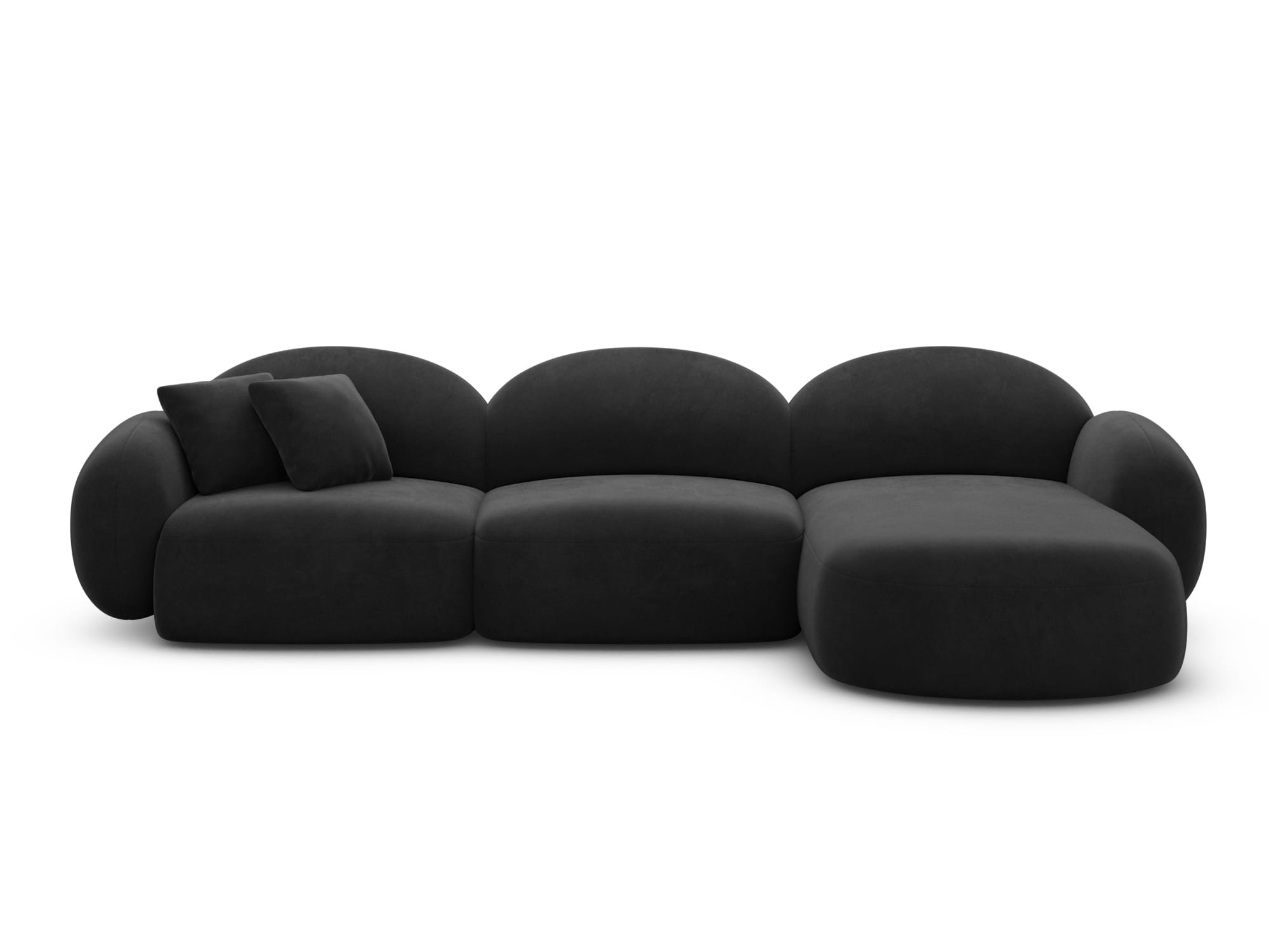 Polster Ecksofa Mirello L Form kurz Schwarz
