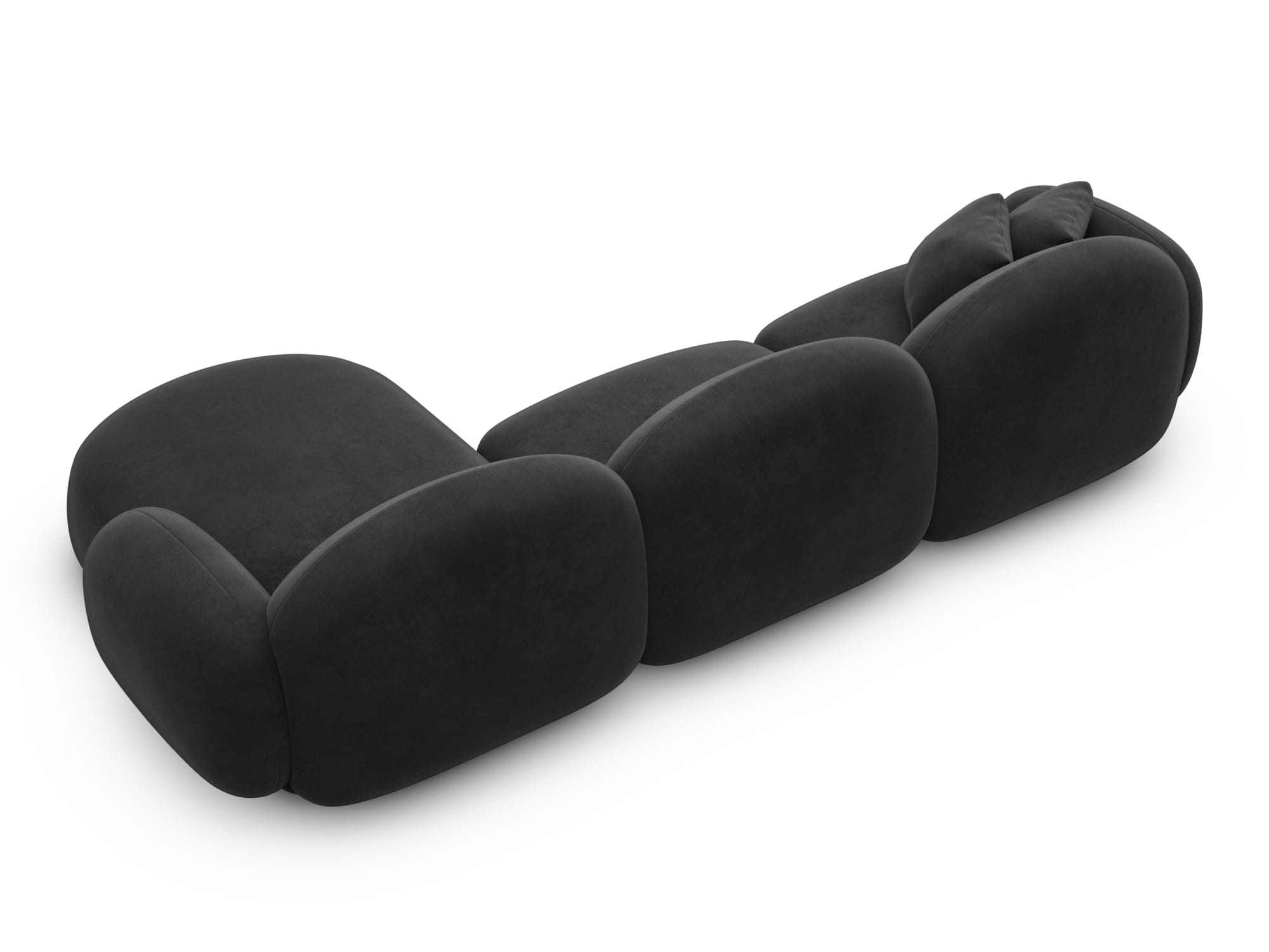 Polster Ecksofa Mirello L Form kurz Schwarz