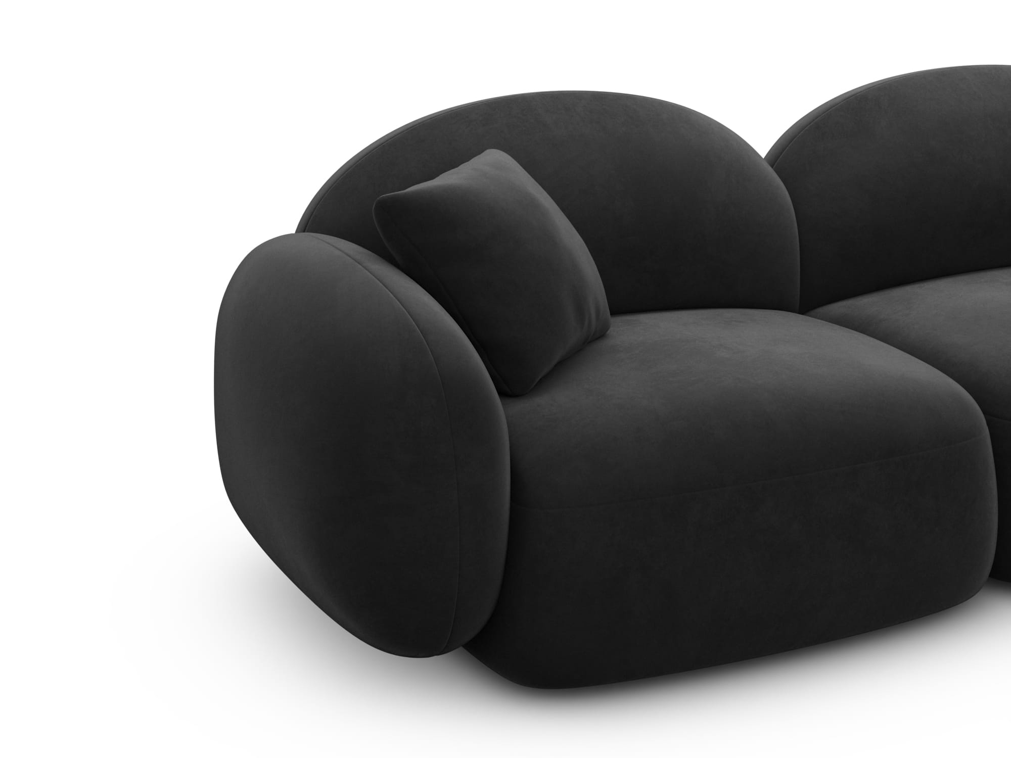 Polster Ecksofa Mirello L Form kurz Schwarz