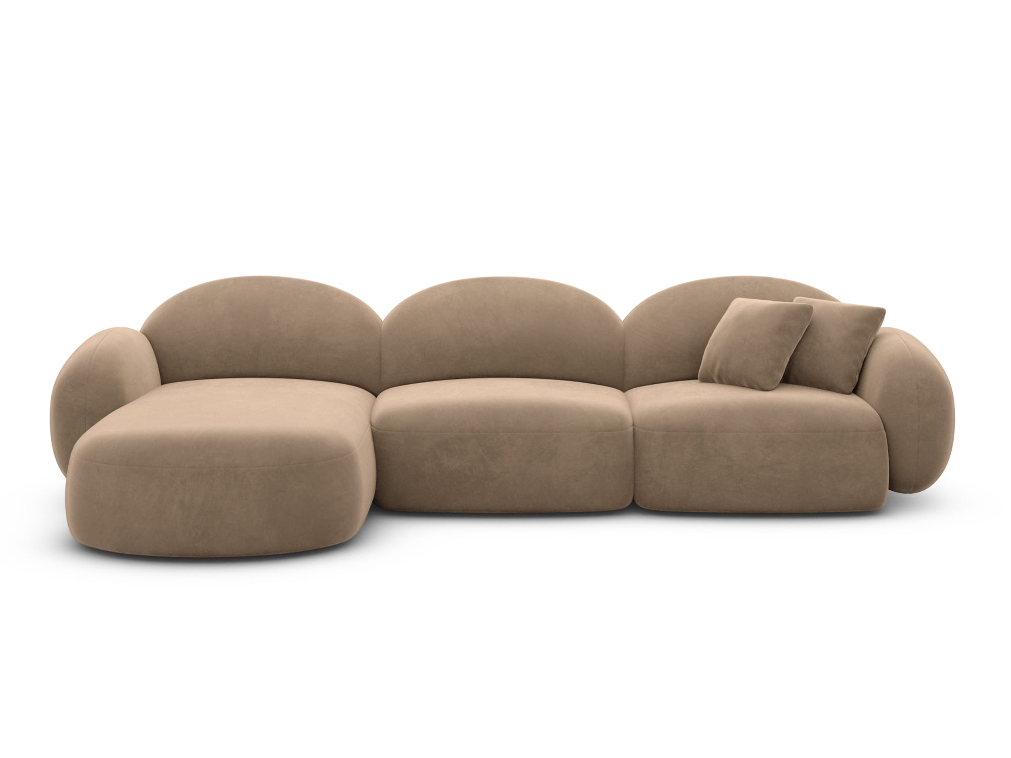 Polster Ecksofa Mirello L Form kurz Braun