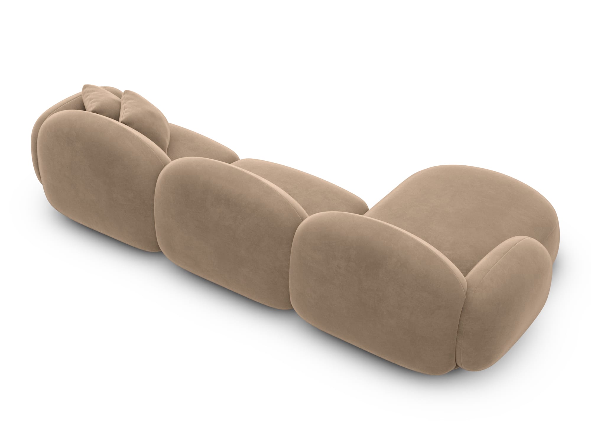Polster Ecksofa Mirello L Form kurz Braun
