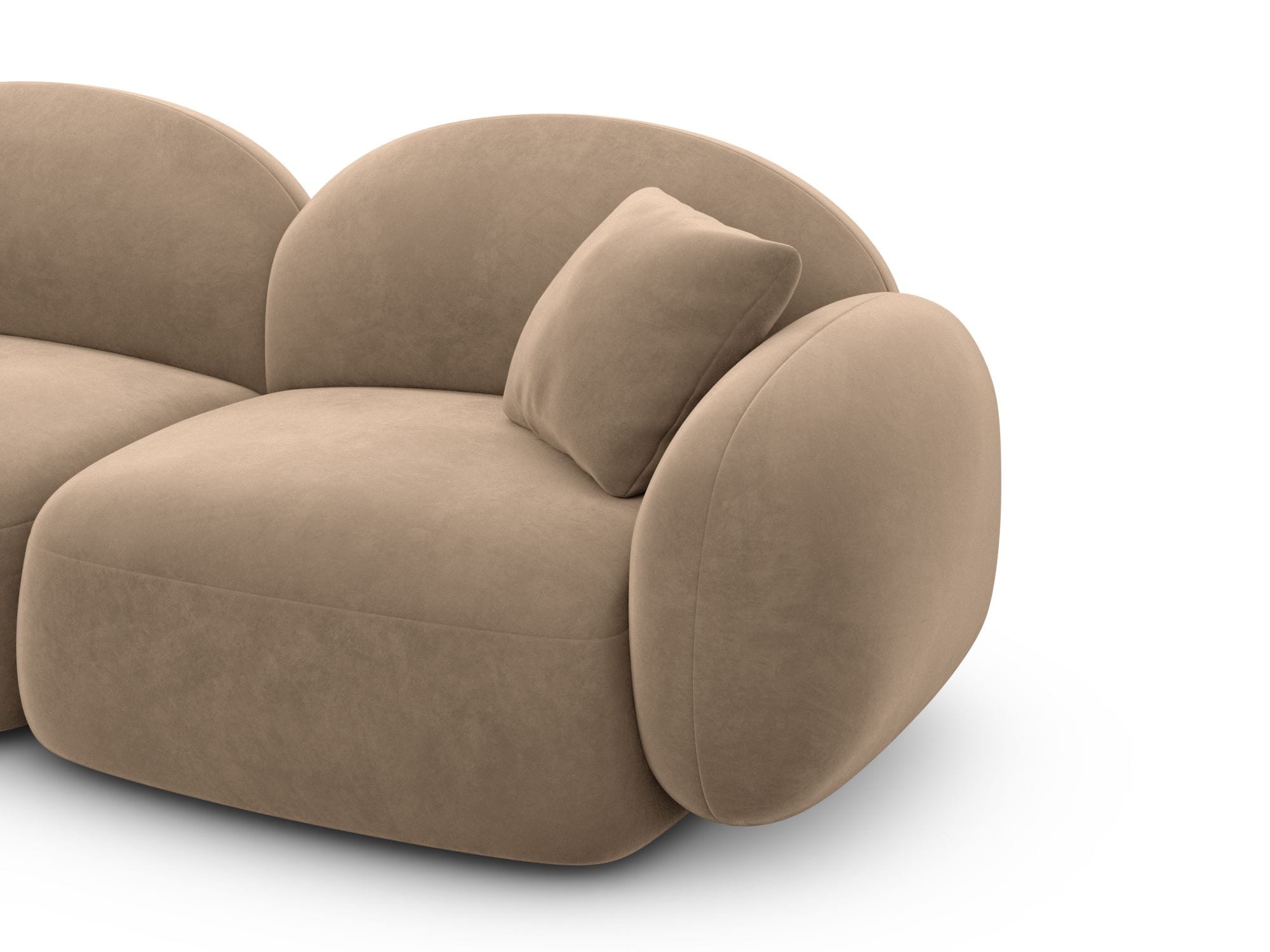 Polster Ecksofa Mirello L Form kurz Braun