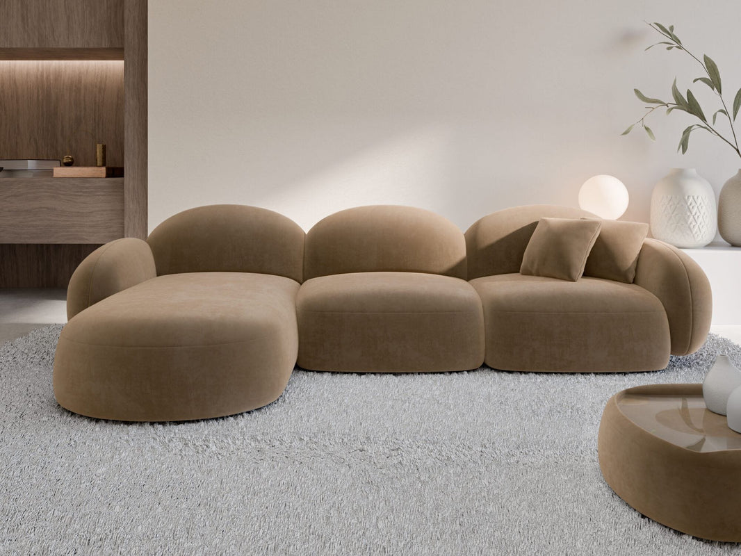 Couch Mirello L-Form in Stoff