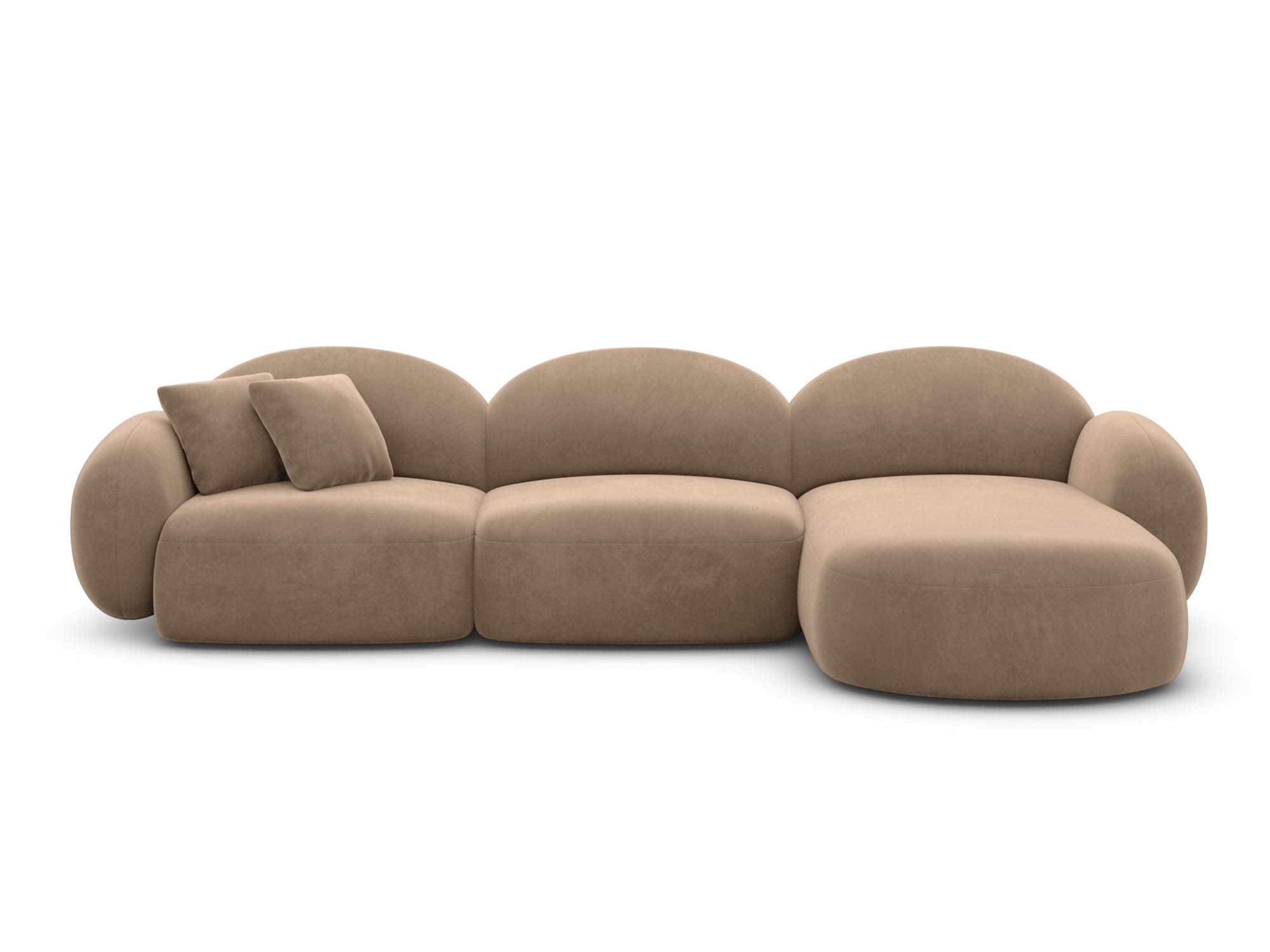 Polster Ecksofa Mirello L Form kurz Braun