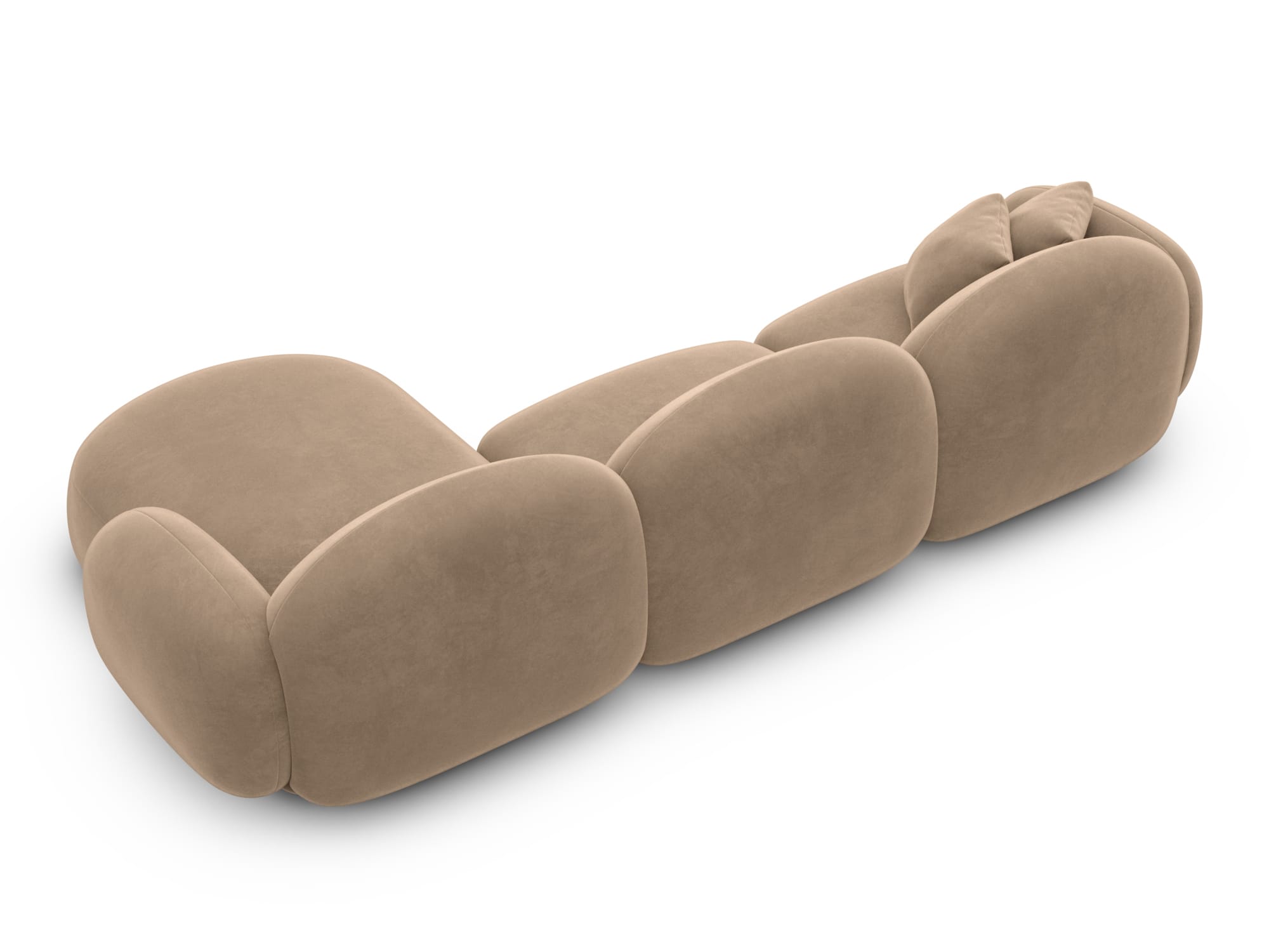 Polster Ecksofa Mirello L Form kurz Braun