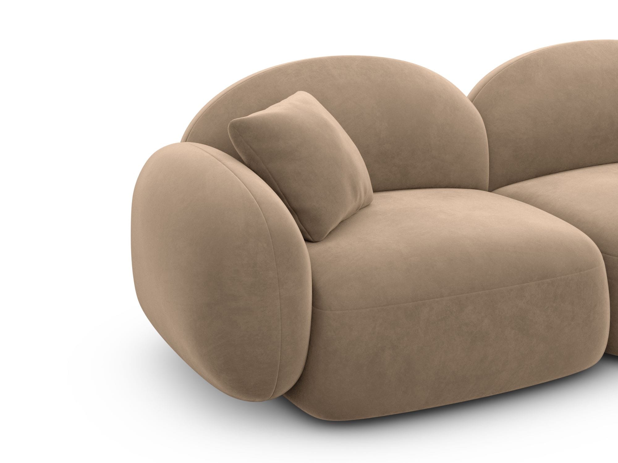 Polster Ecksofa Mirello L Form kurz Braun