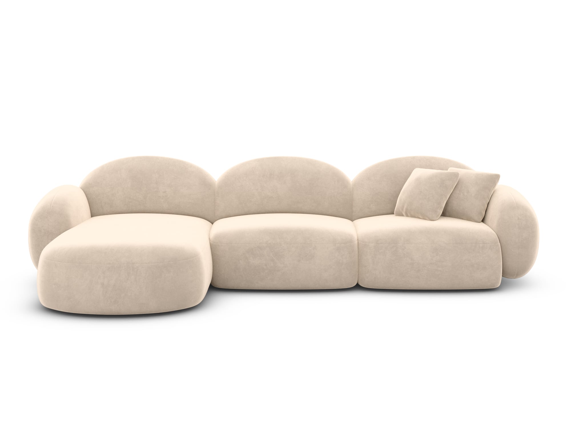 Polster Ecksofa Mirello L Form kurz Creme