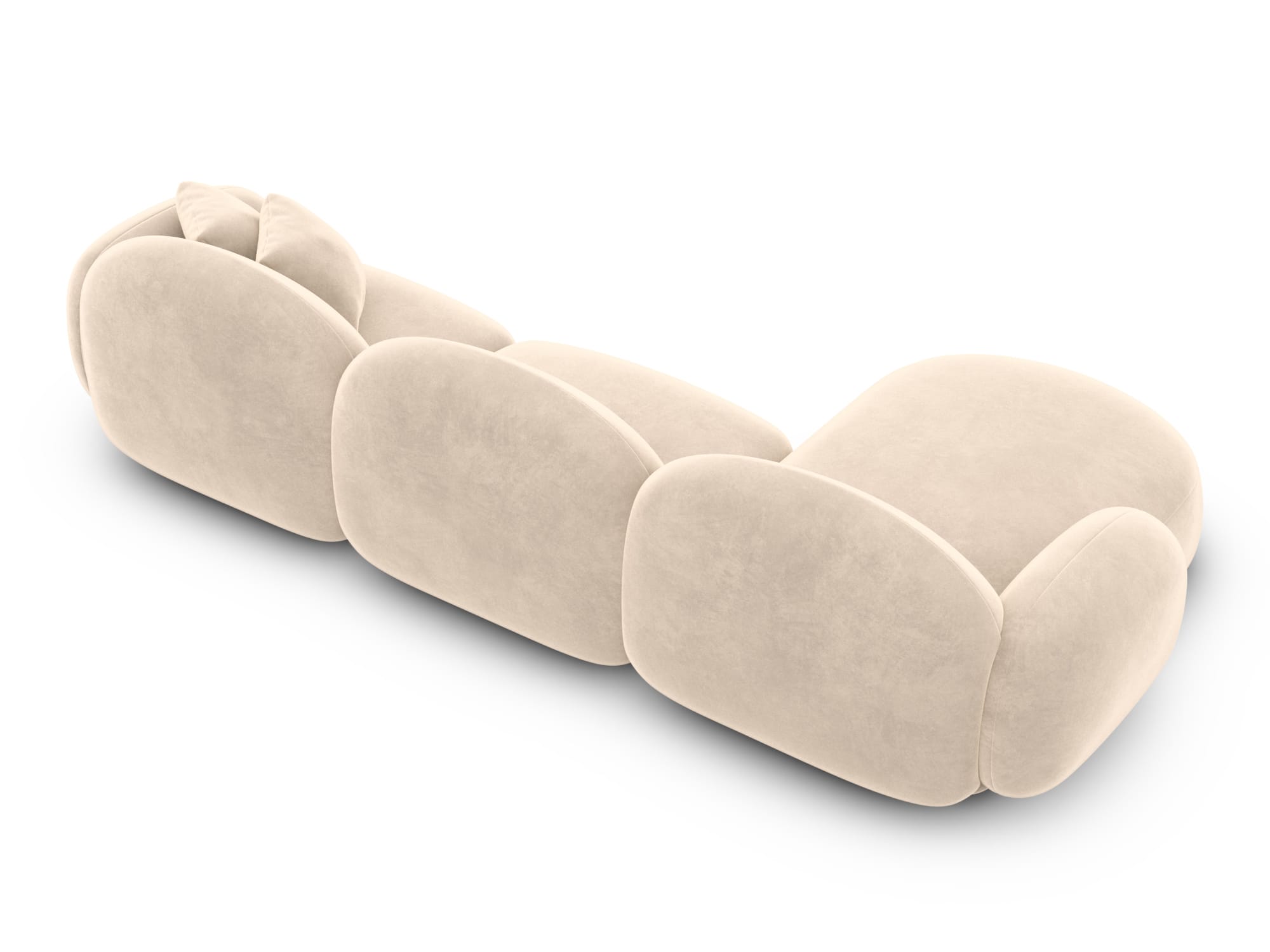 Polster Ecksofa Mirello L Form kurz Creme