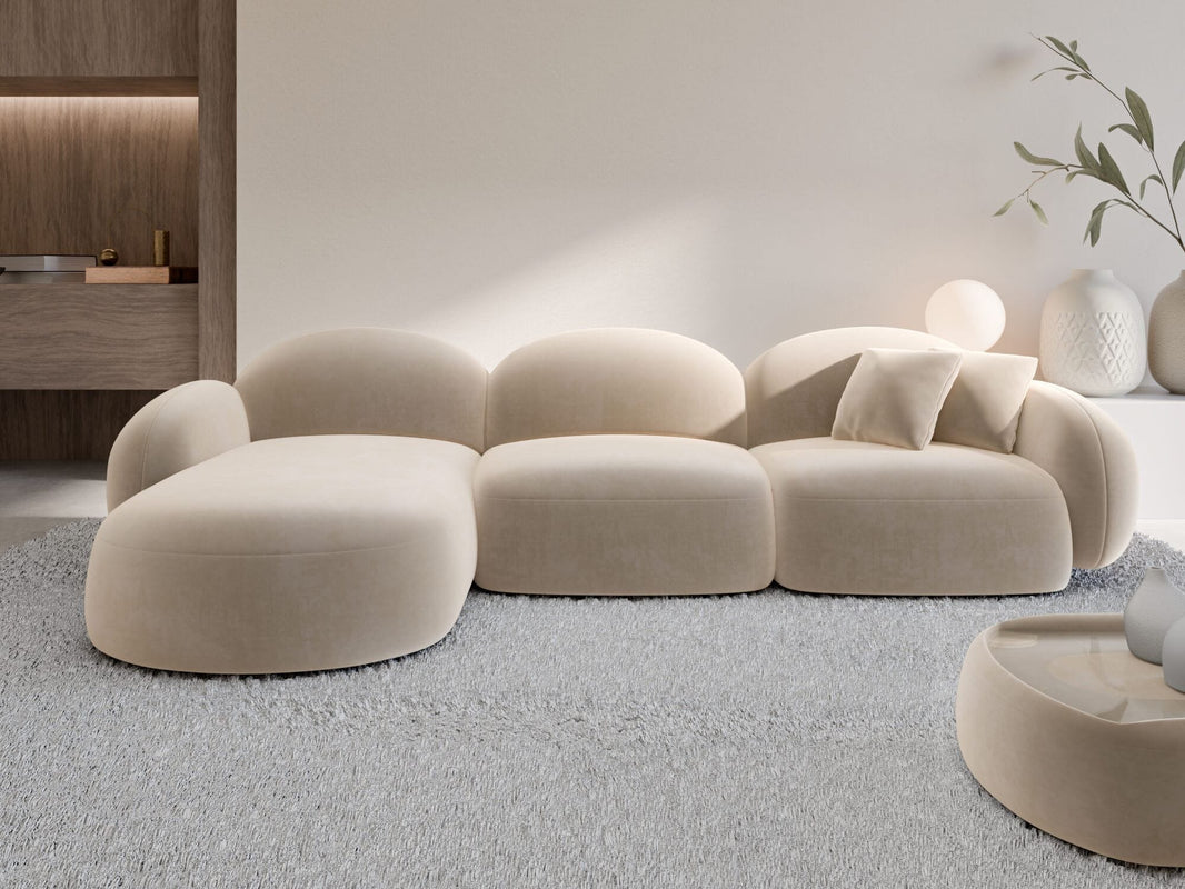 Couch Mirello L-Form in Stoff