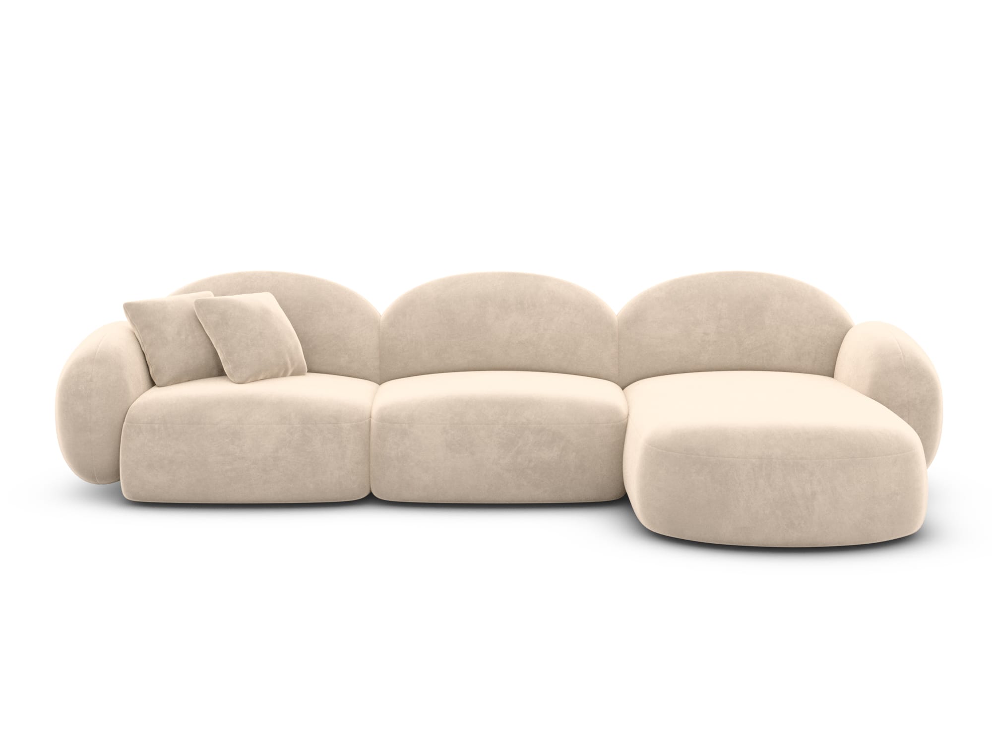 Polster Ecksofa Mirello L Form kurz Creme