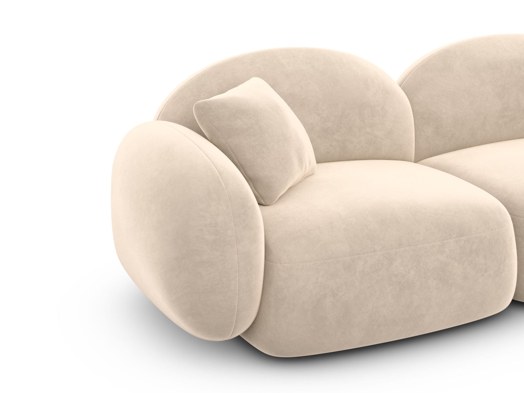 Polster Ecksofa Mirello L Form kurz Creme