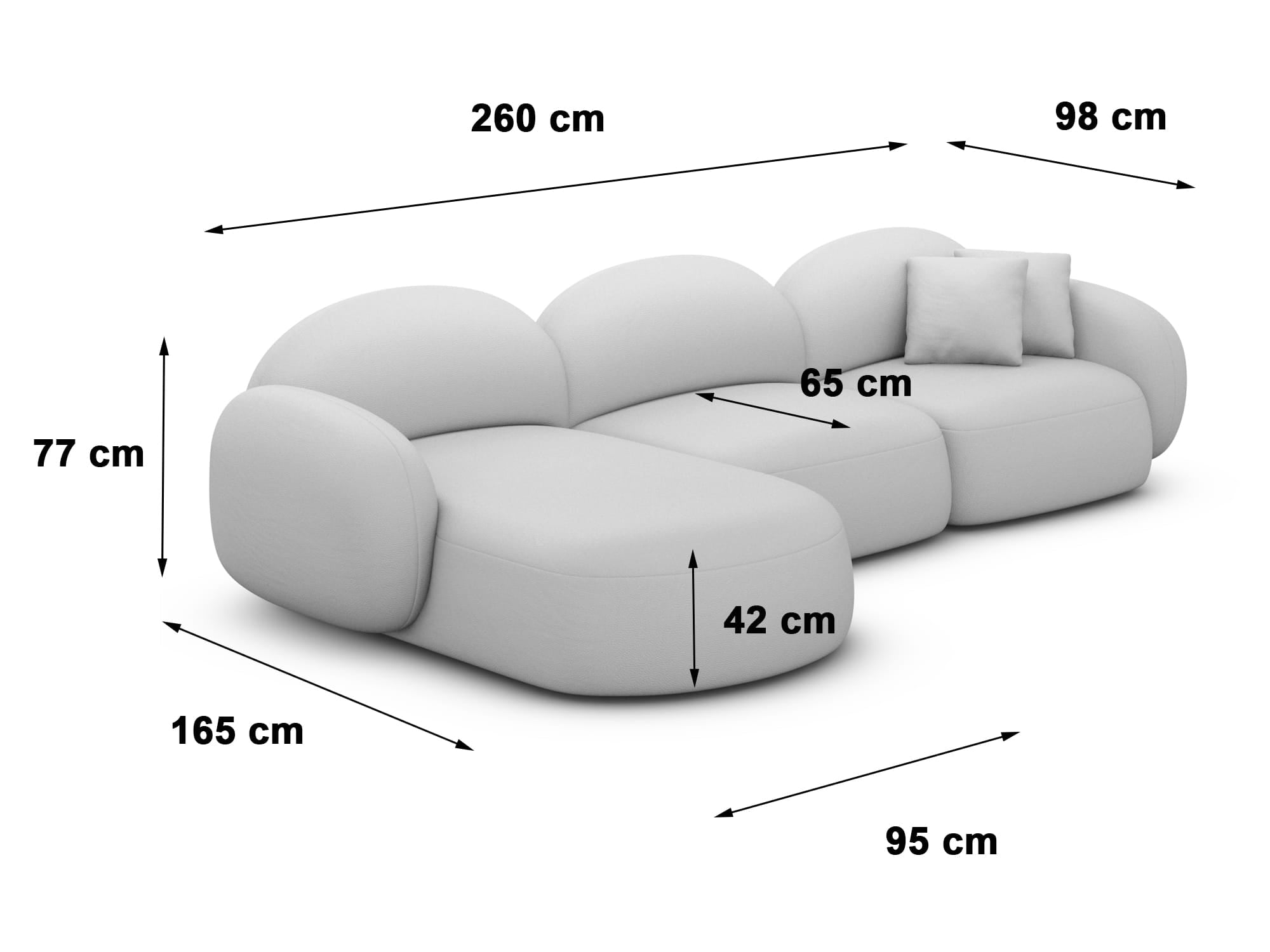 Polster Ecksofa Mirello L Form kurz Dunkelblau