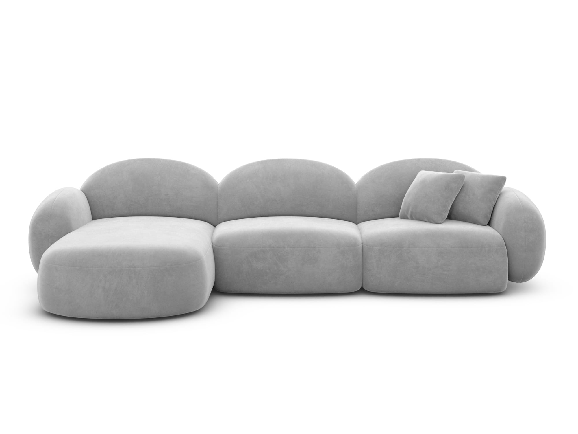 Polster Ecksofa Mirello L Form kurz Hellgrau