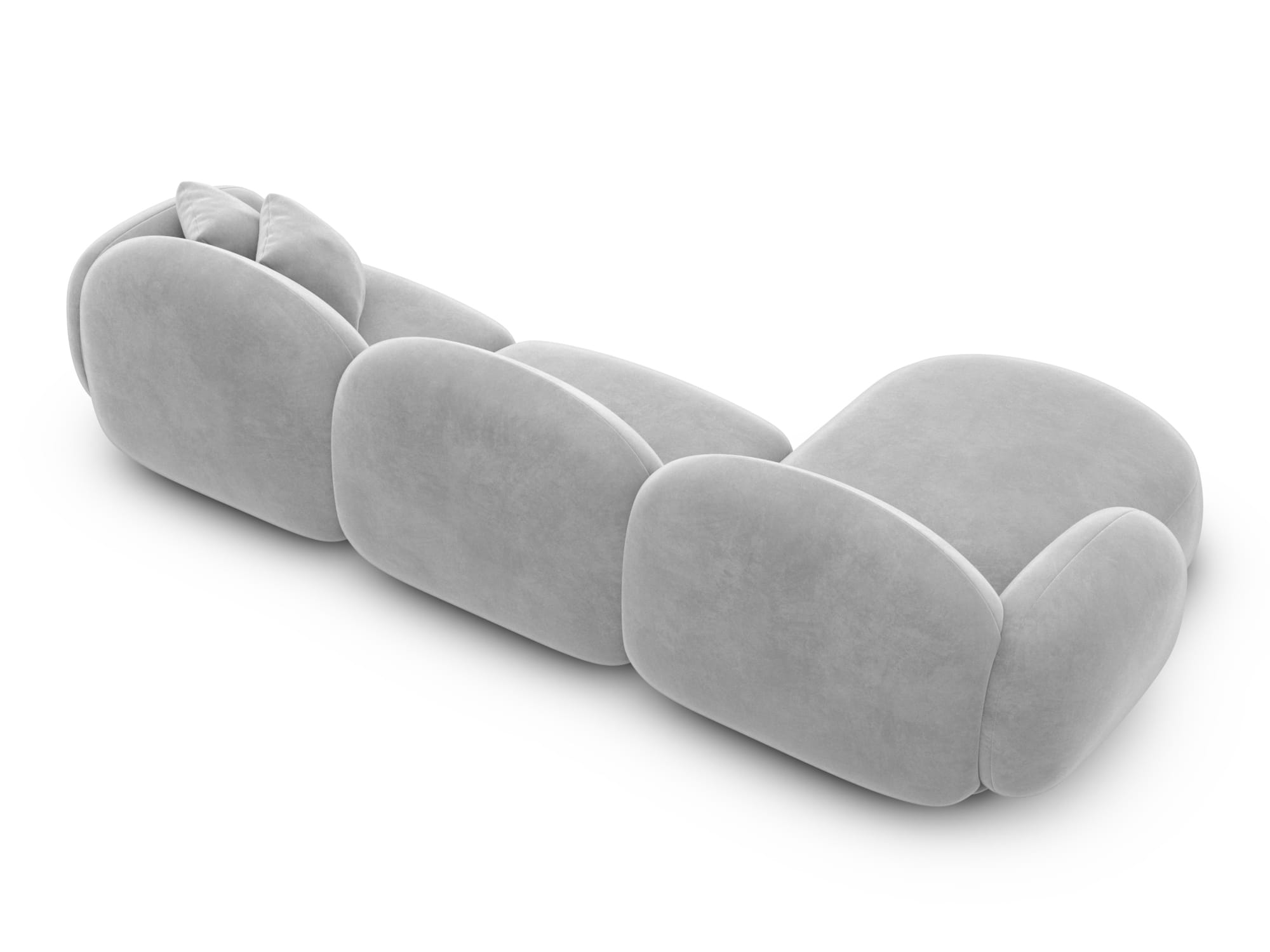 Polster Ecksofa Mirello L Form kurz Hellgrau