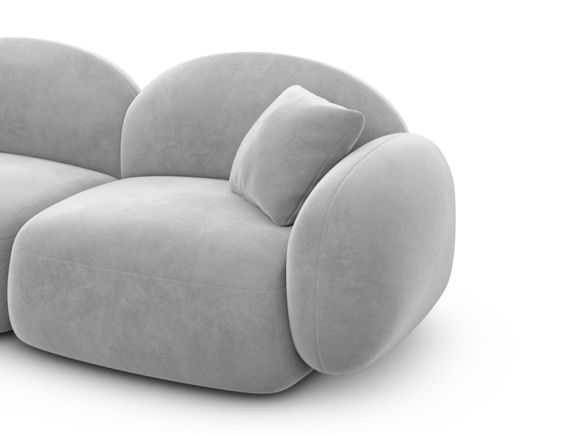 Polster Ecksofa Mirello L Form kurz Hellgrau