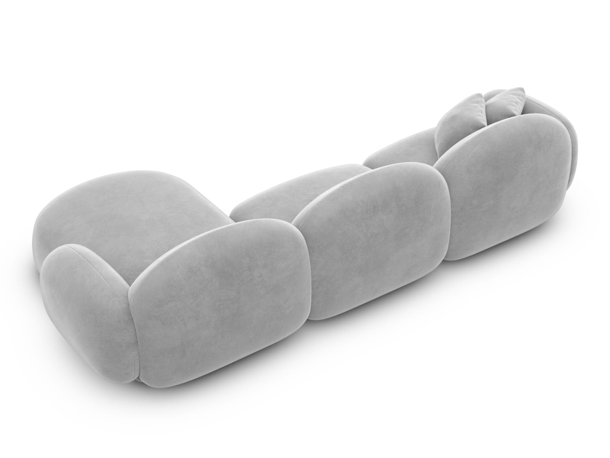 Polster Ecksofa Mirello L Form kurz Hellgrau