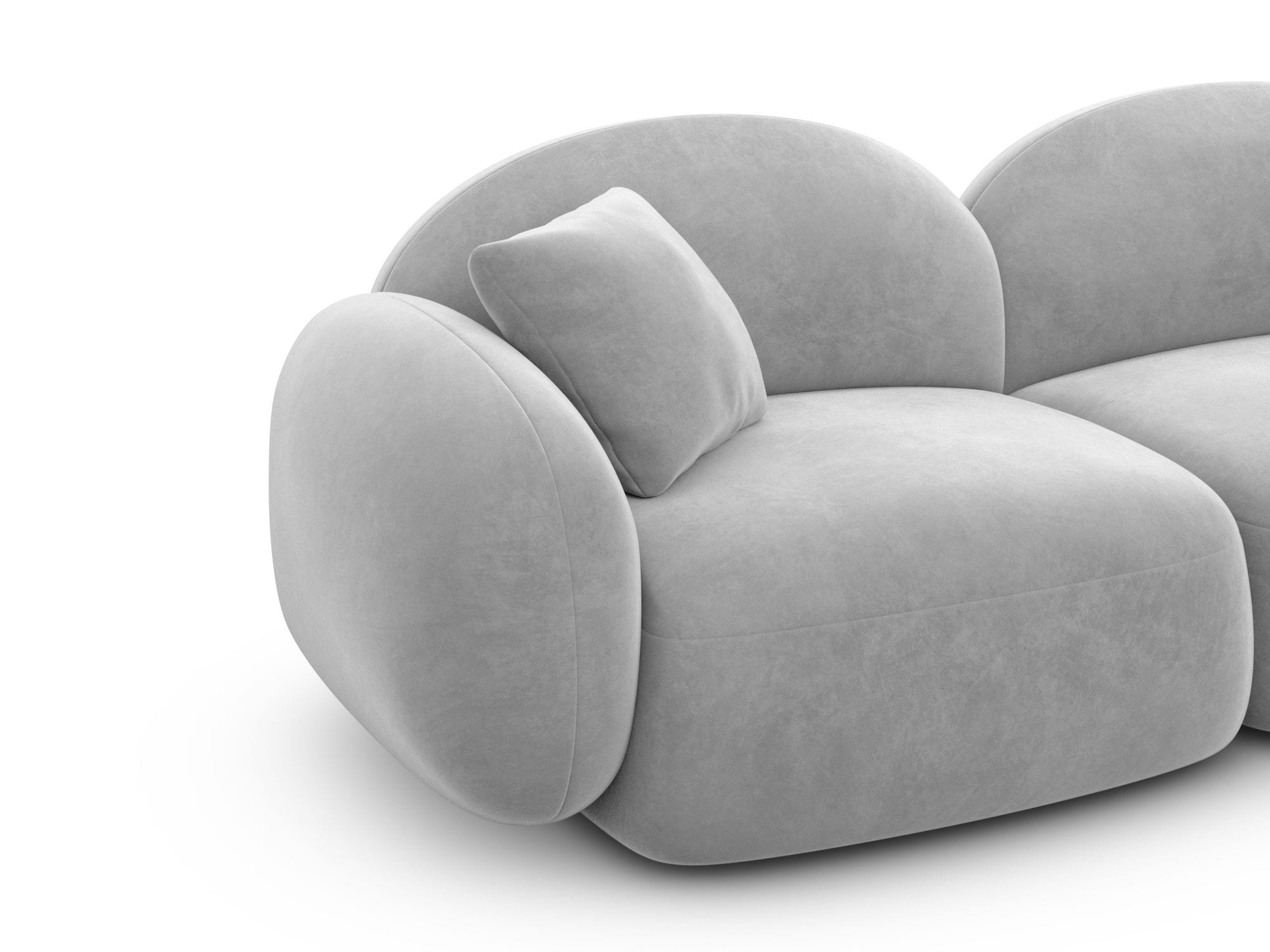 Polster Ecksofa Mirello L Form kurz Hellgrau