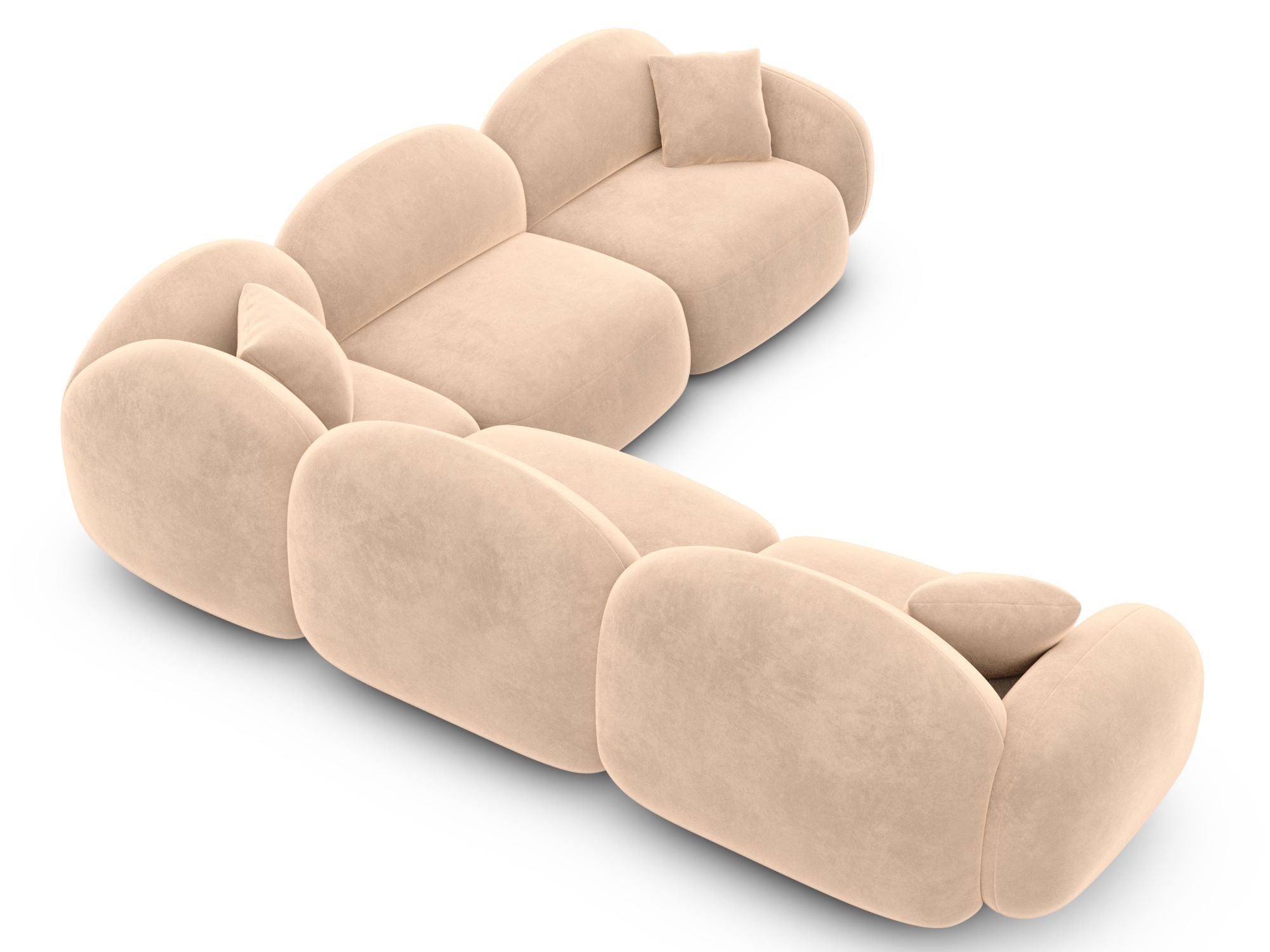 Polster Ecksofa Mirello L Form Beige