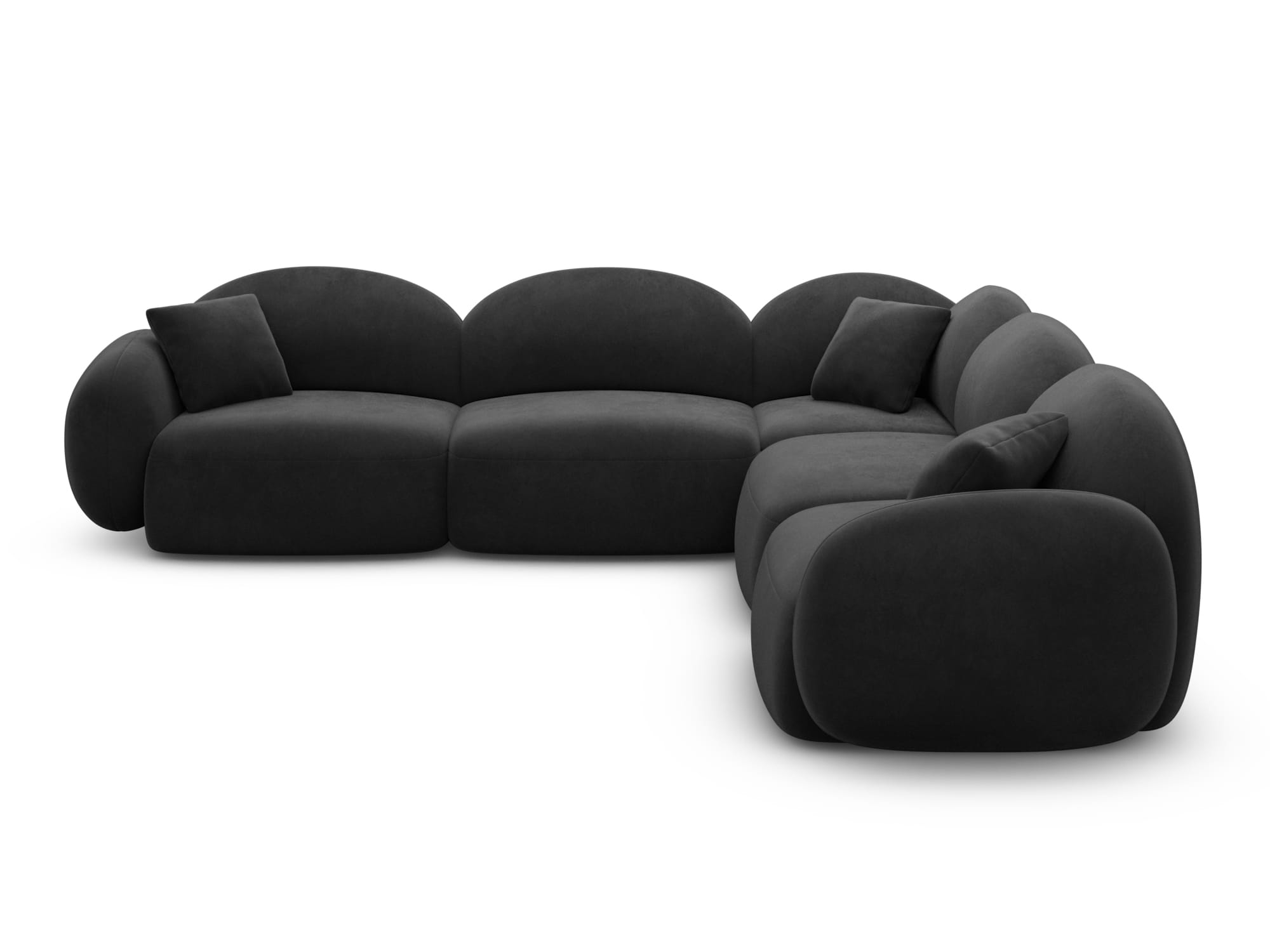 Polster Ecksofa Mirello L Form Schwarz