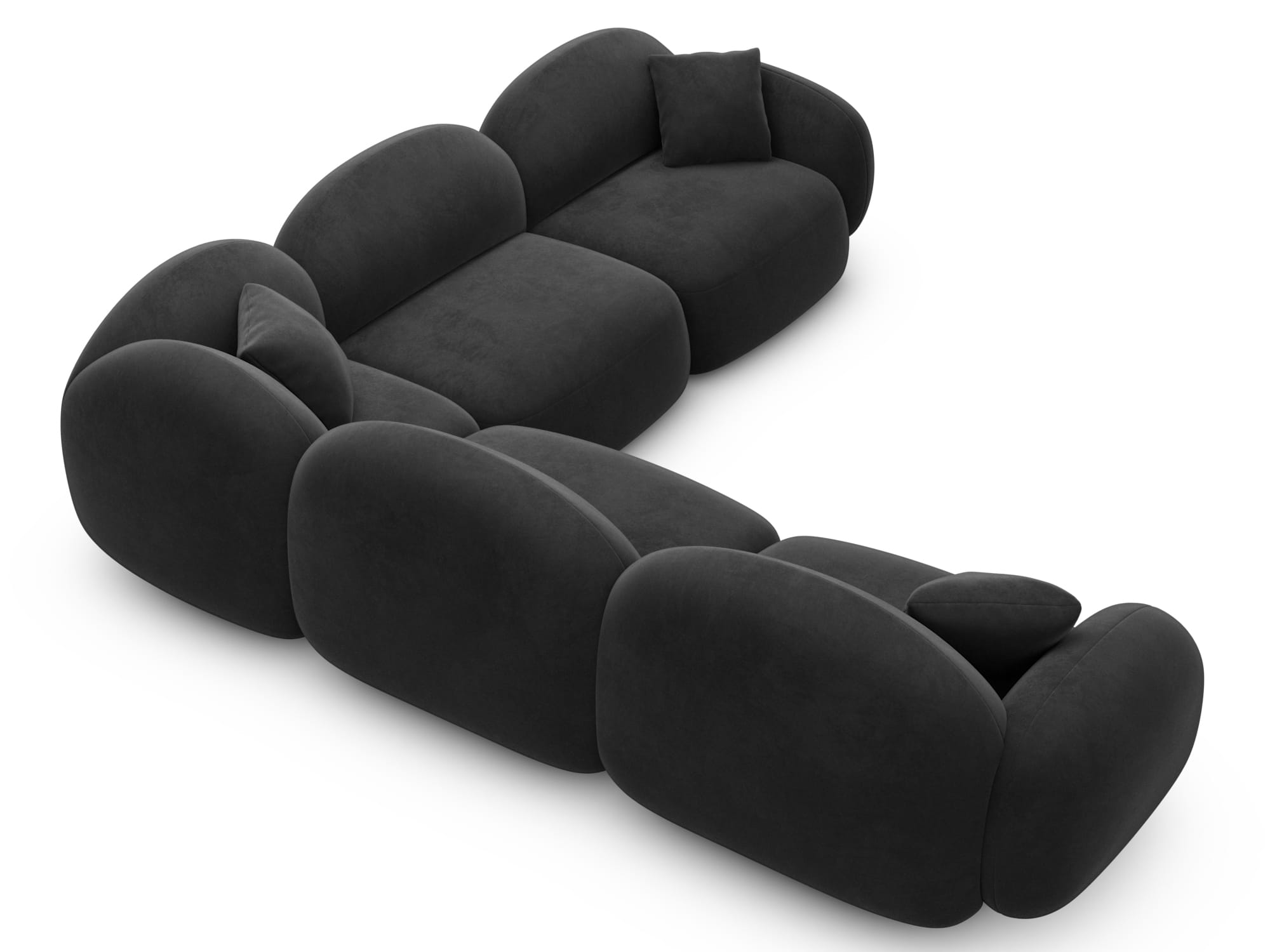 Polster Ecksofa Mirello L Form Schwarz