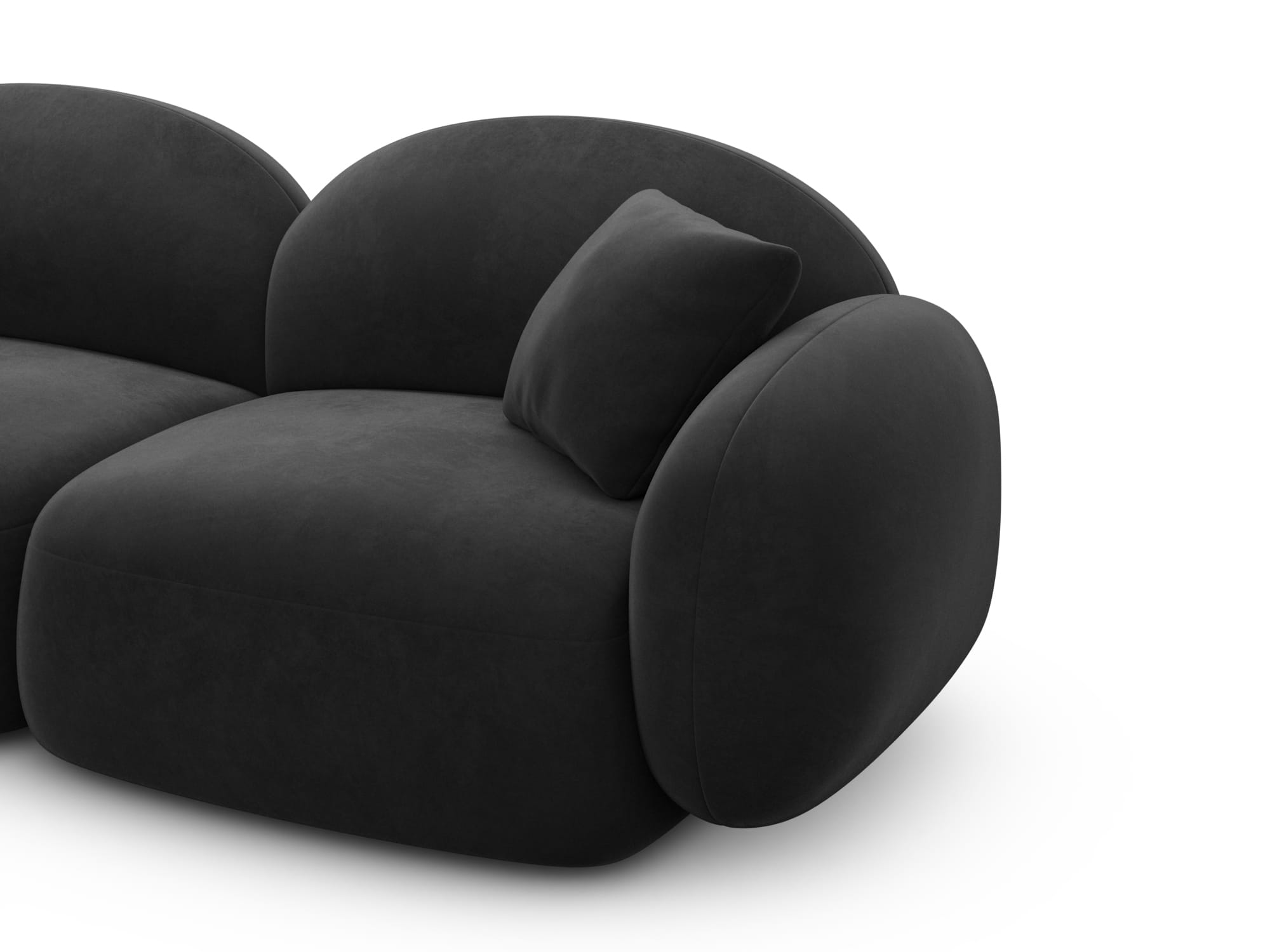 Polster Ecksofa Mirello L Form Schwarz