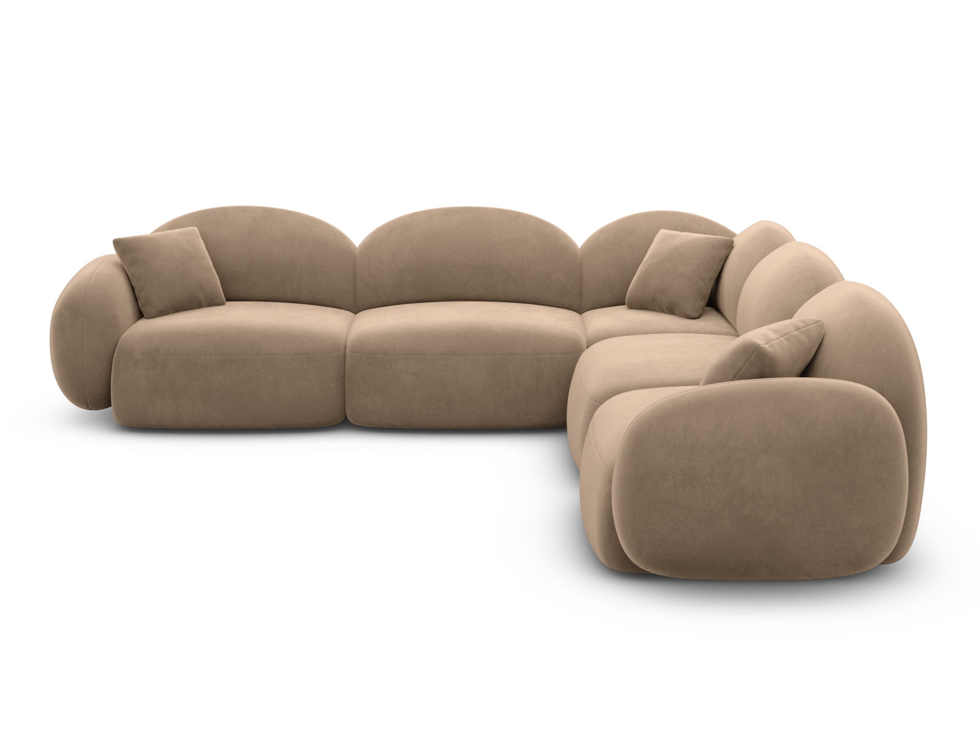 Ecksofa Mirello L-Form aus Stoff Braun