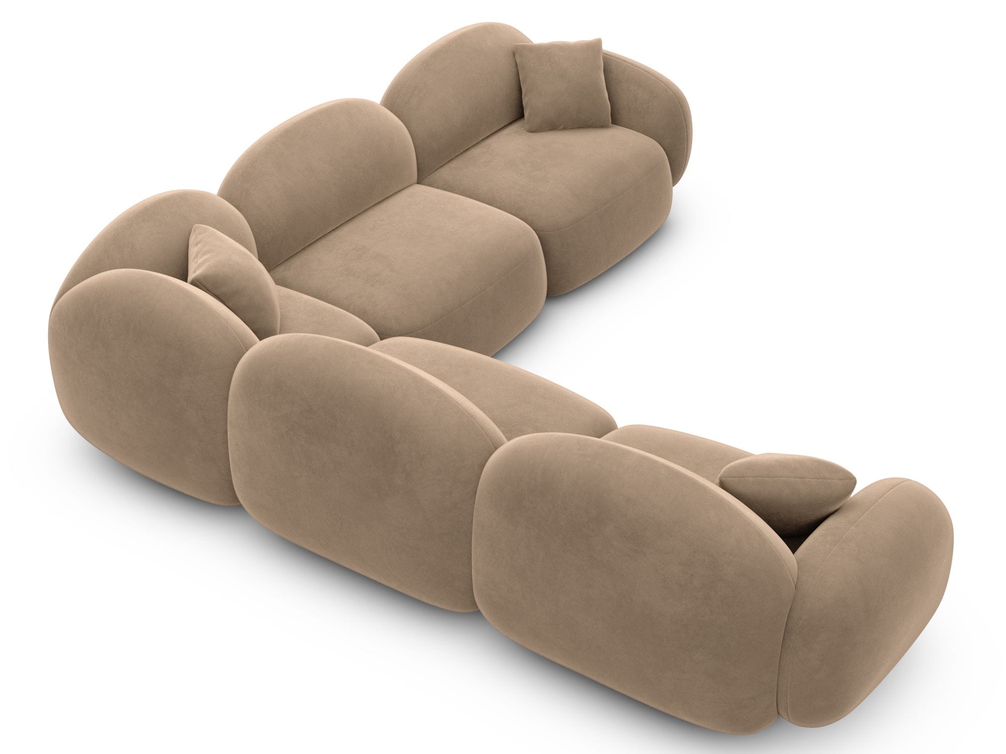 Ecksofa Mirello L-Form aus Stoff Braun