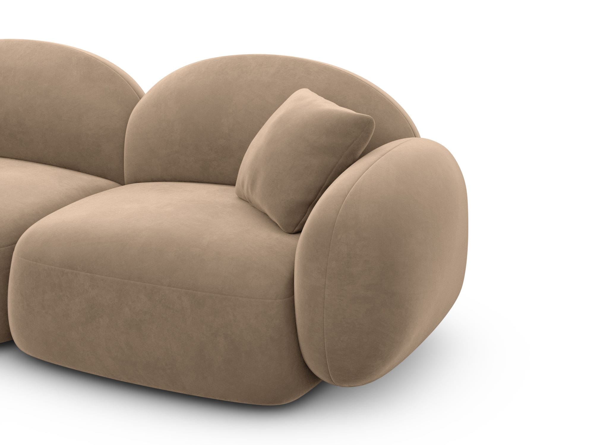 Ecksofa Mirello L-Form aus Stoff Braun