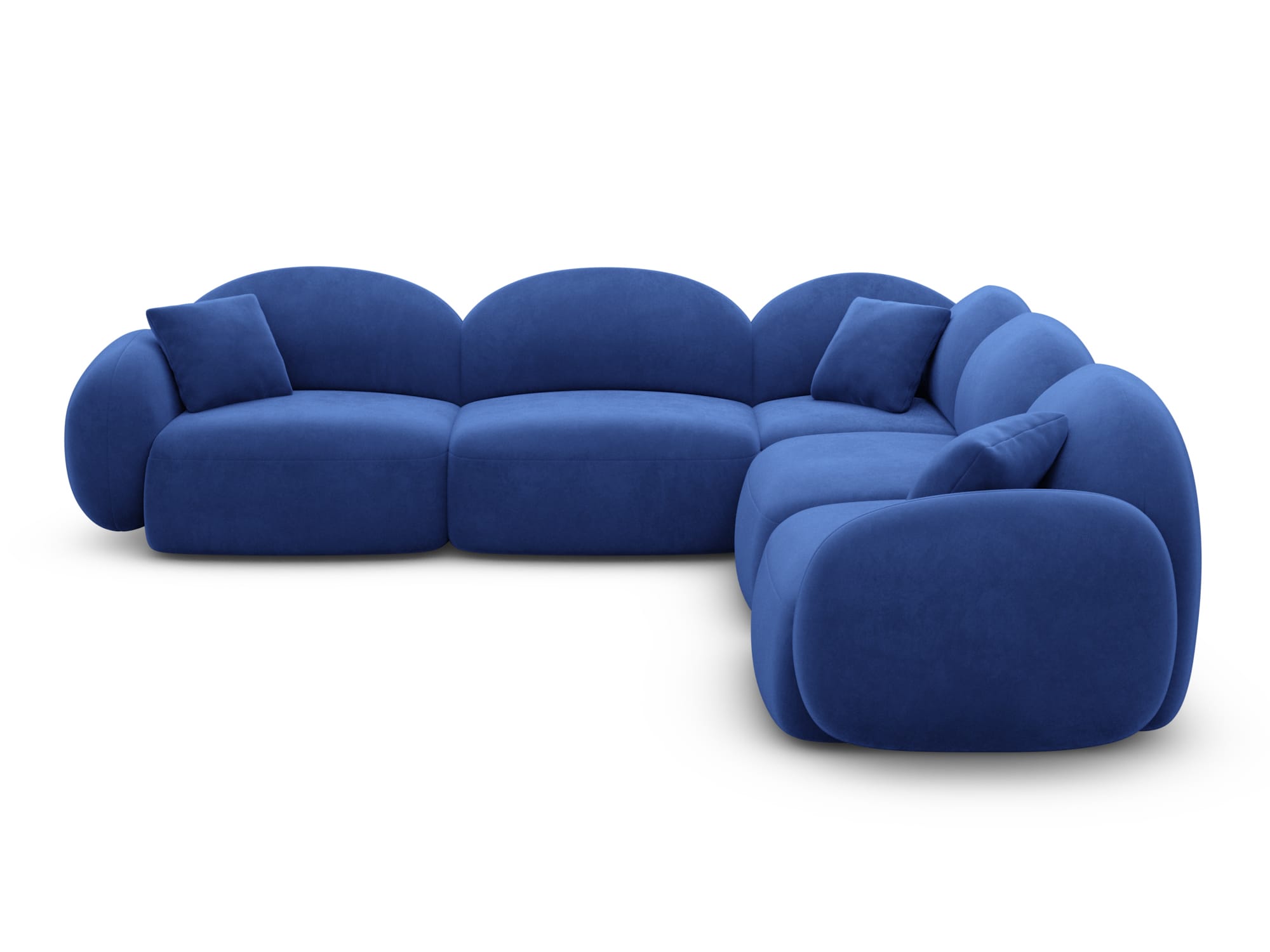 Ecksofa Mirello L Form aus Stoff dunkelblau