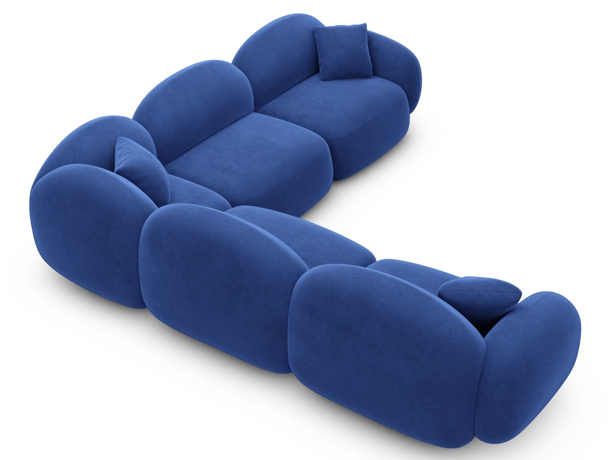 Ecksofa Mirello L Form aus Stoff dunkelblau