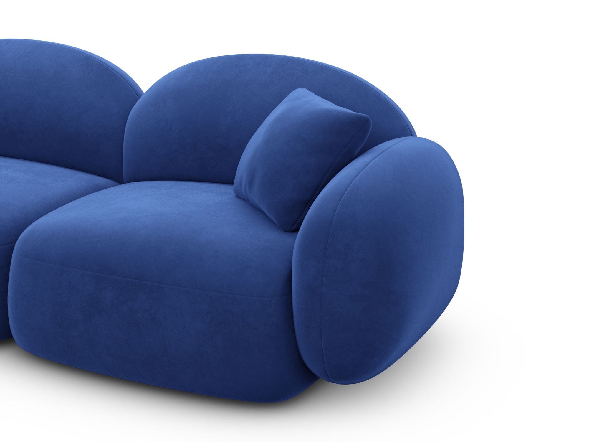 Ecksofa Mirello L Form aus Stoff dunkelblau