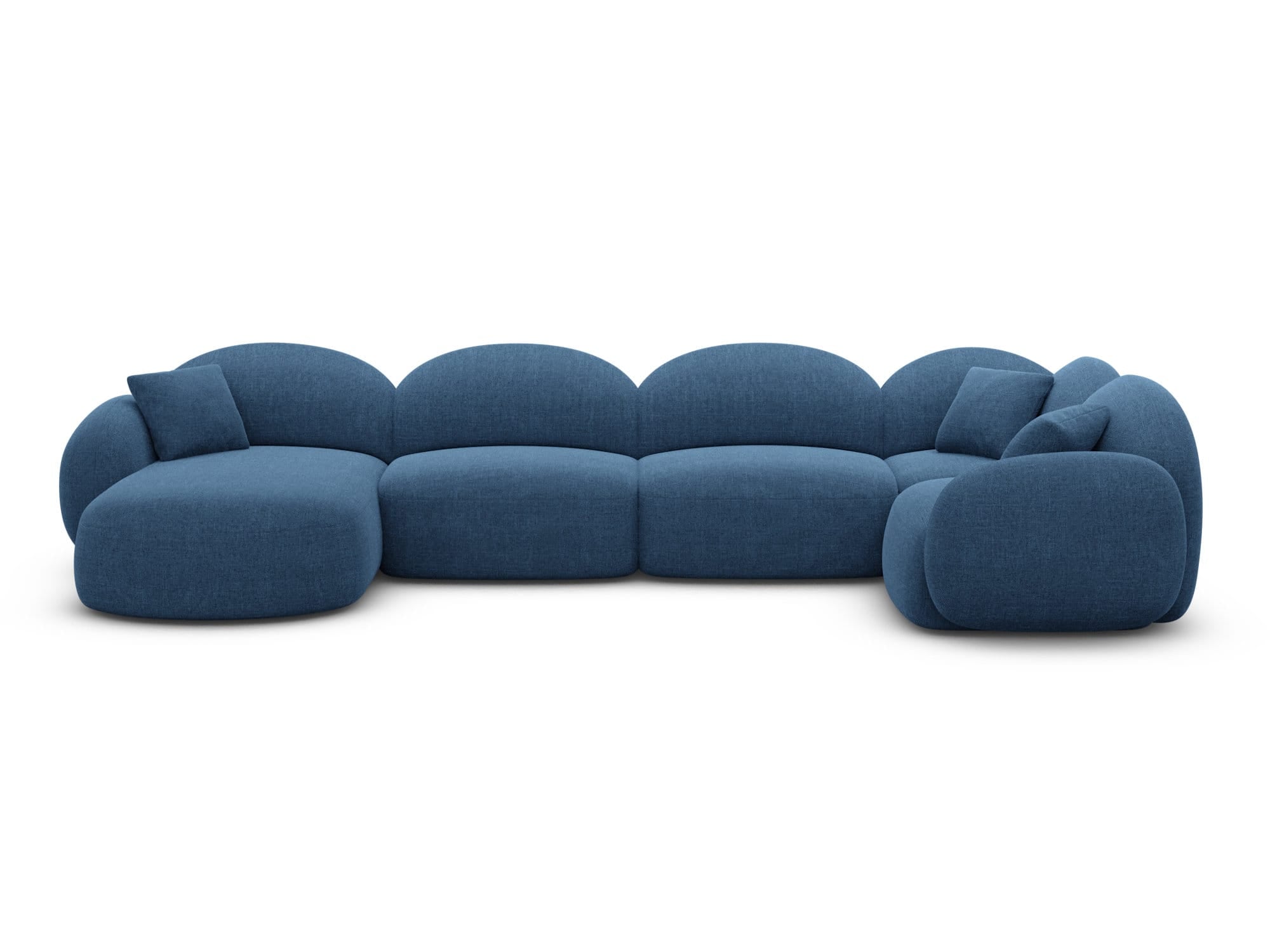 XL Wohnlandschaft Mirello U-Form aus Stoff Dunkelblau