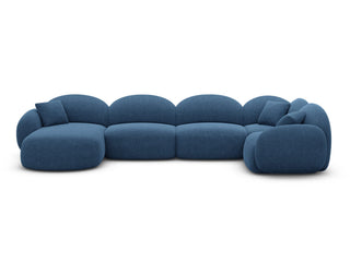 XL Wohnlandschaft Mirello U-Form aus Stoff Dunkelblau