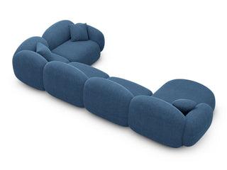 XL Wohnlandschaft Mirello U-Form aus Stoff Dunkelblau