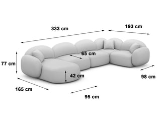XL Wohnlandschaft Mirello U-Form aus Stoff Dunkelblau