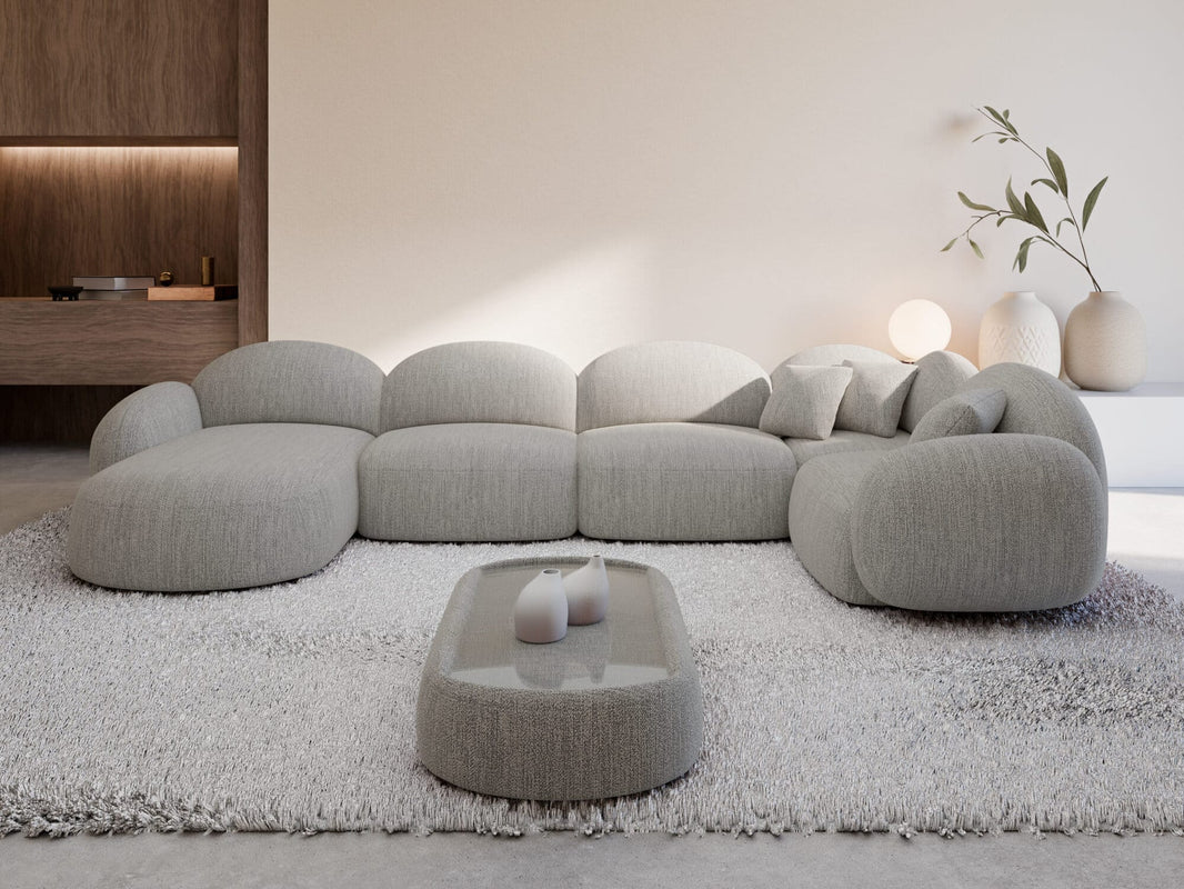 XL Wohnlandschaft Mirello U-Form aus Stoff