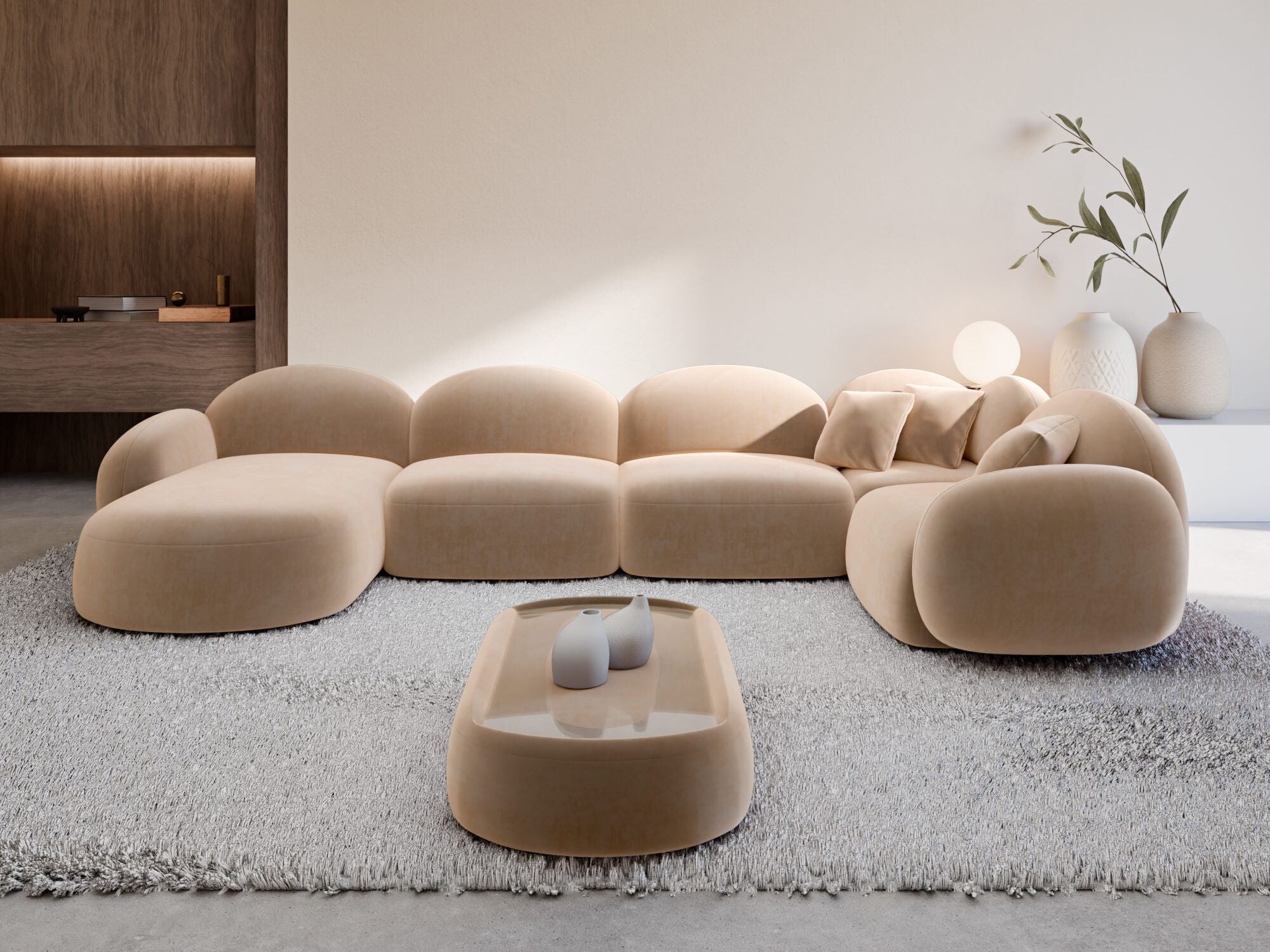 Polster Wohnlandschaft Mirello XL U-Form Beige