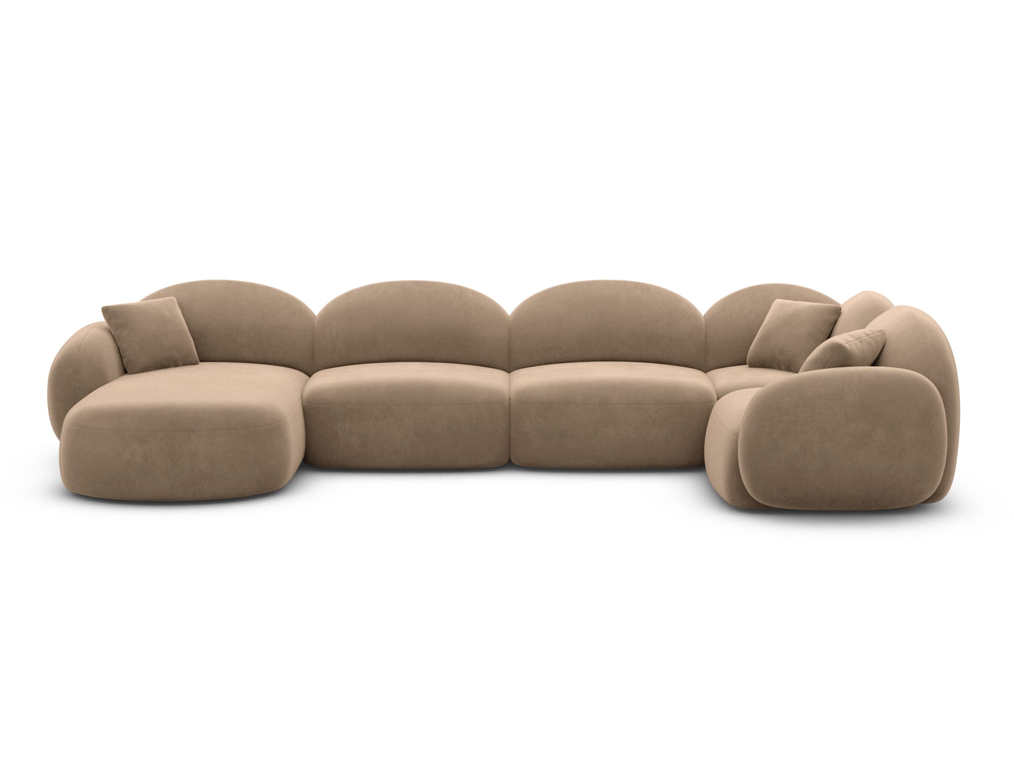 XL Wohnlandschaft Mirello aus Stoff braun