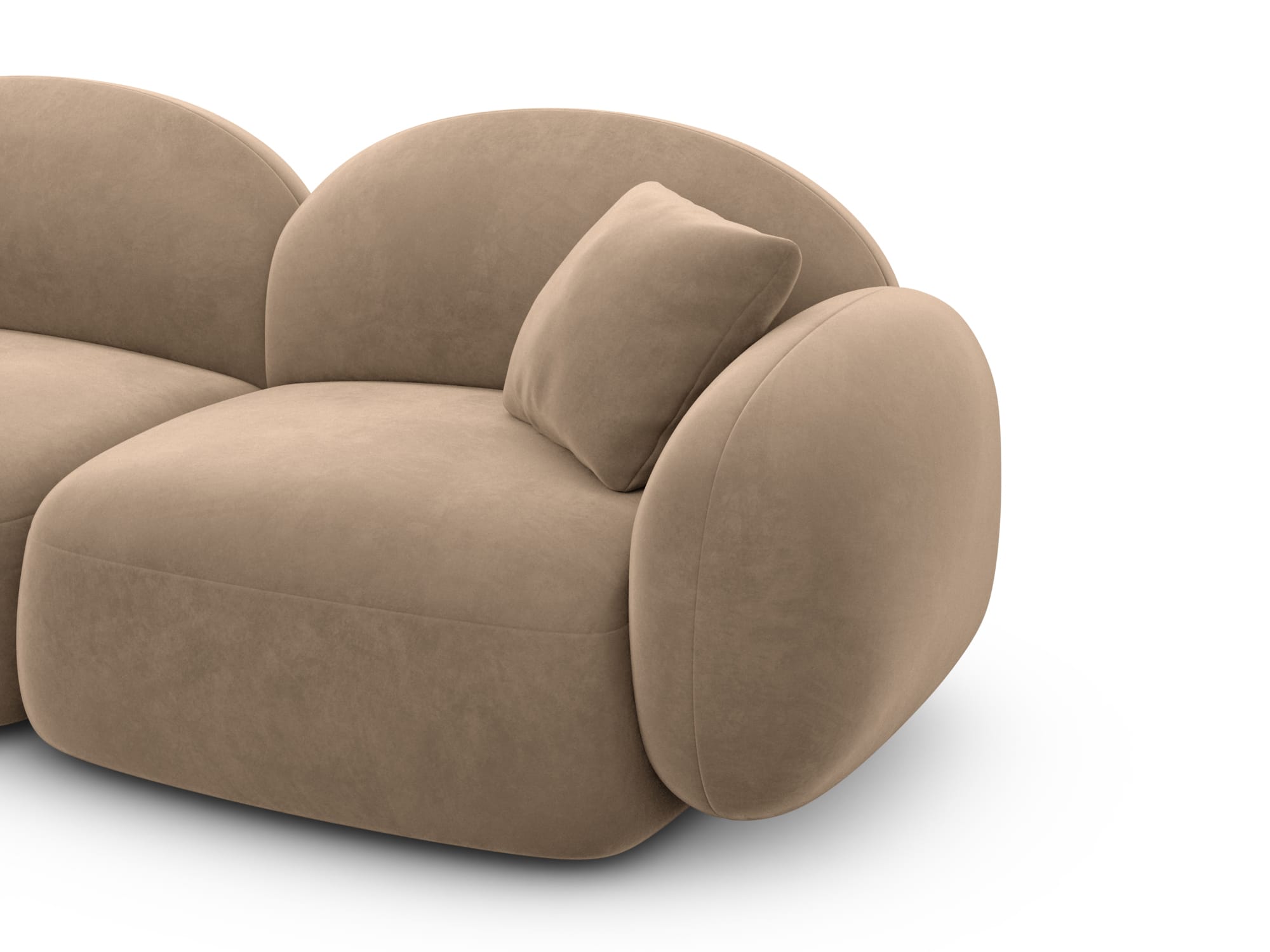XL Wohnlandschaft Mirello aus Stoff braun