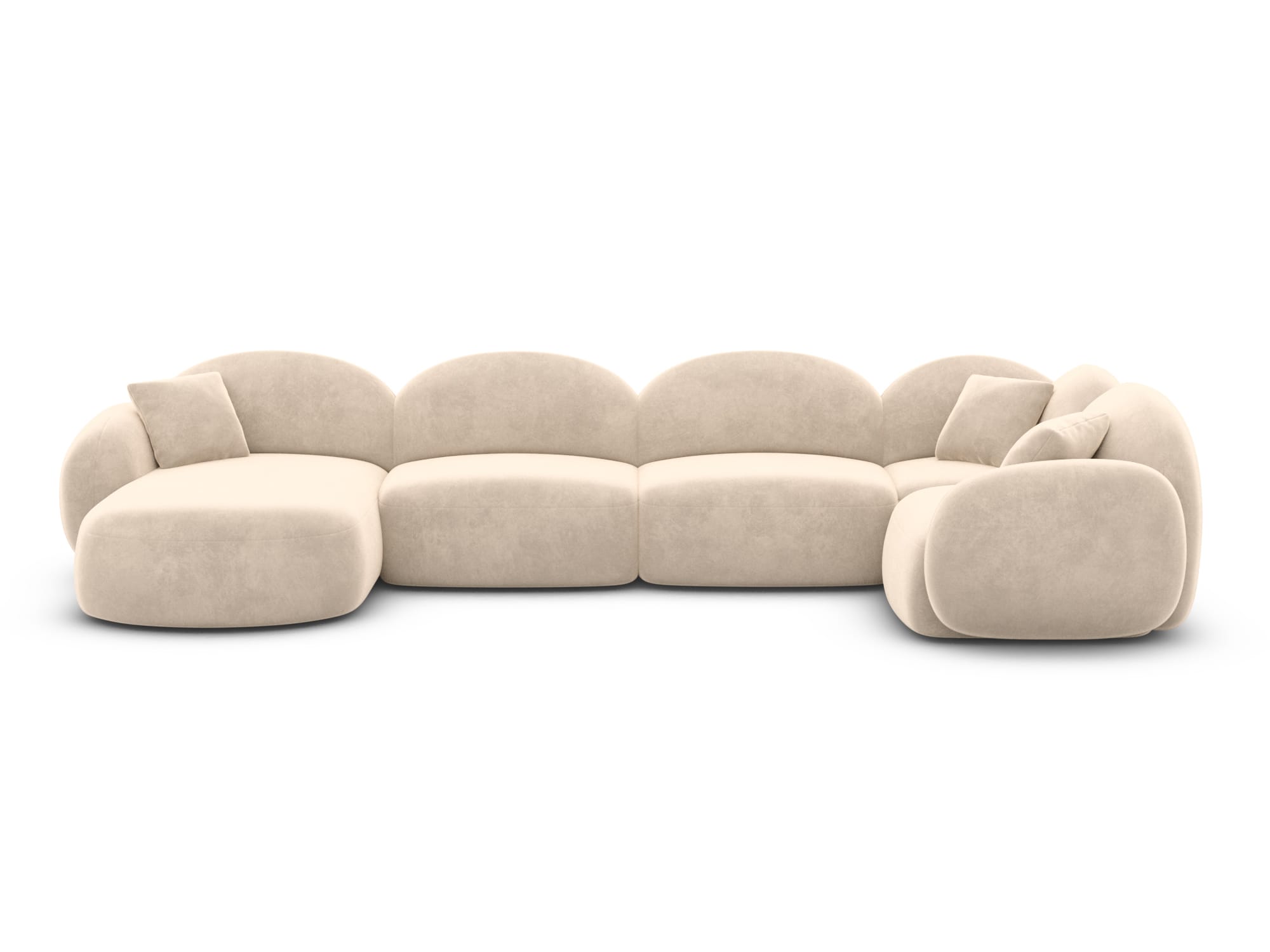 XL Wohnlandschaft Mirello U-Form aus Stoff creme