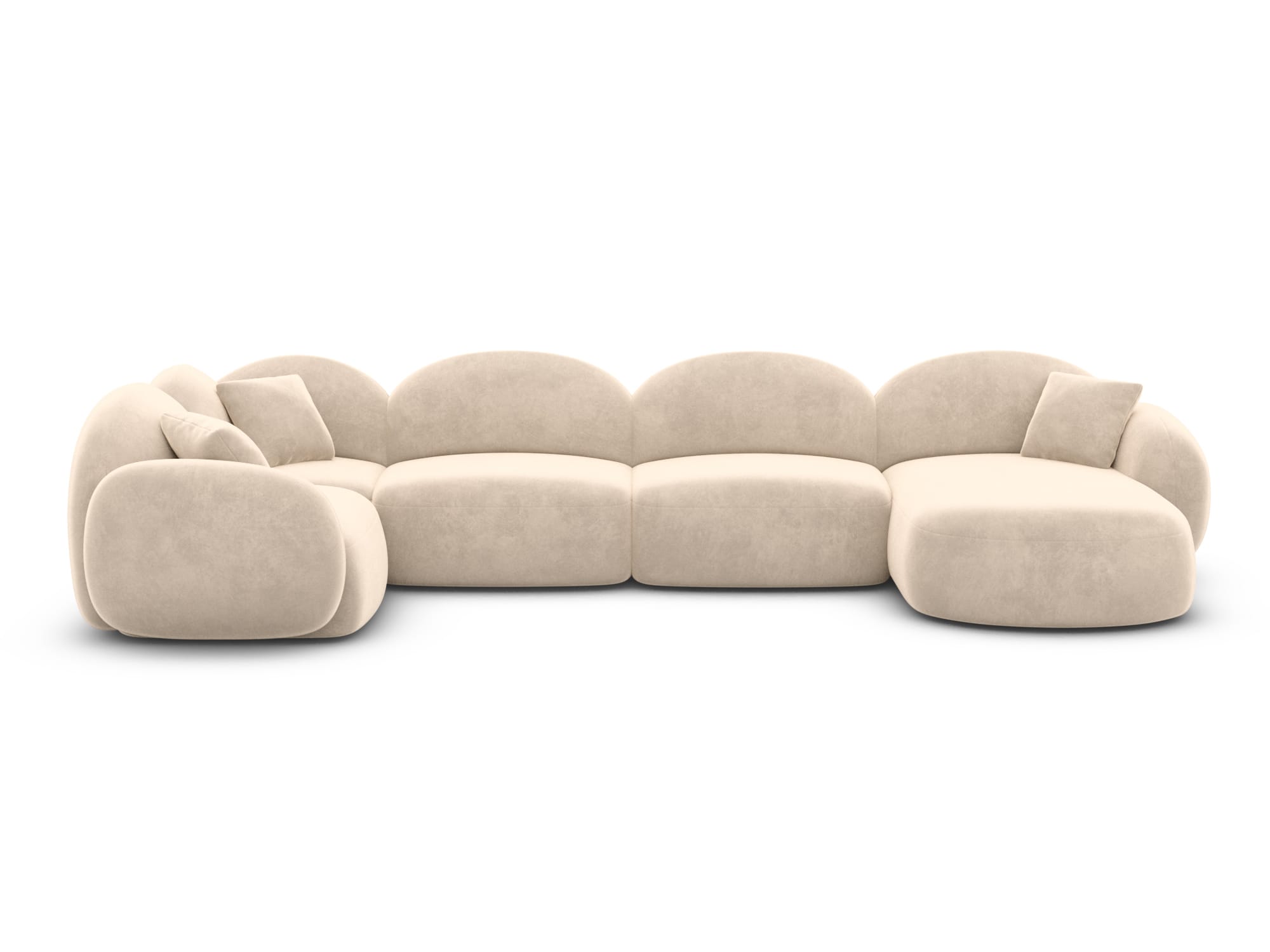XL Wohnlandschaft Mirello U-Form aus Stoff Creme