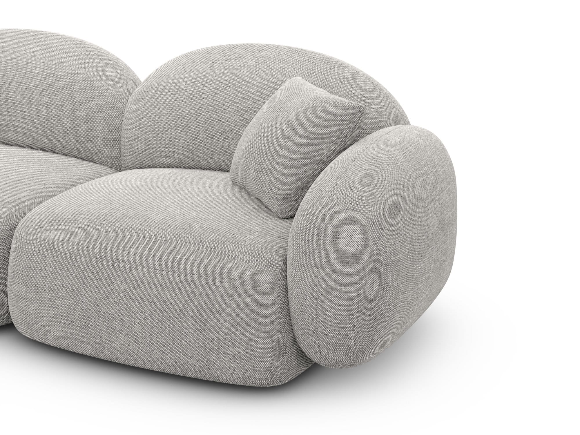 Wohnlandschaft Mirello XXL U-Form in Stoff Hellgrau