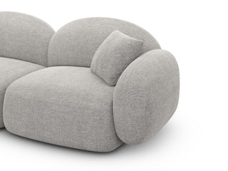 Wohnlandschaft Mirello XXL U-Form in Stoff Hellgrau