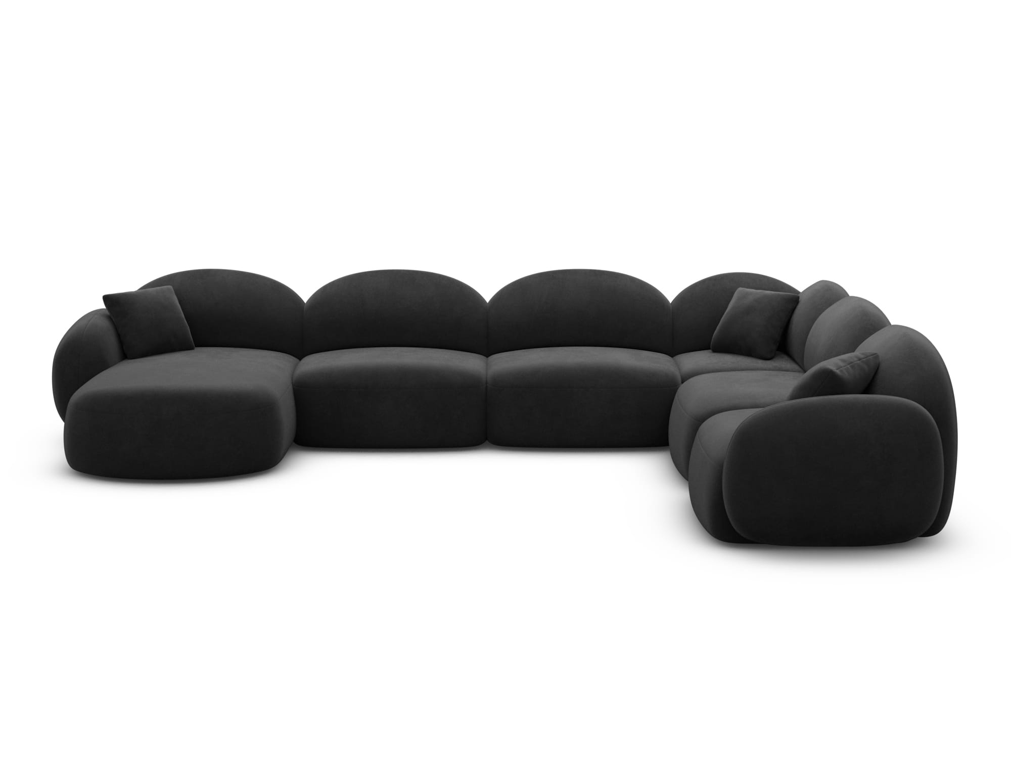 Polster Wohnlandschaft Mirello XXL U-Form Schwarz