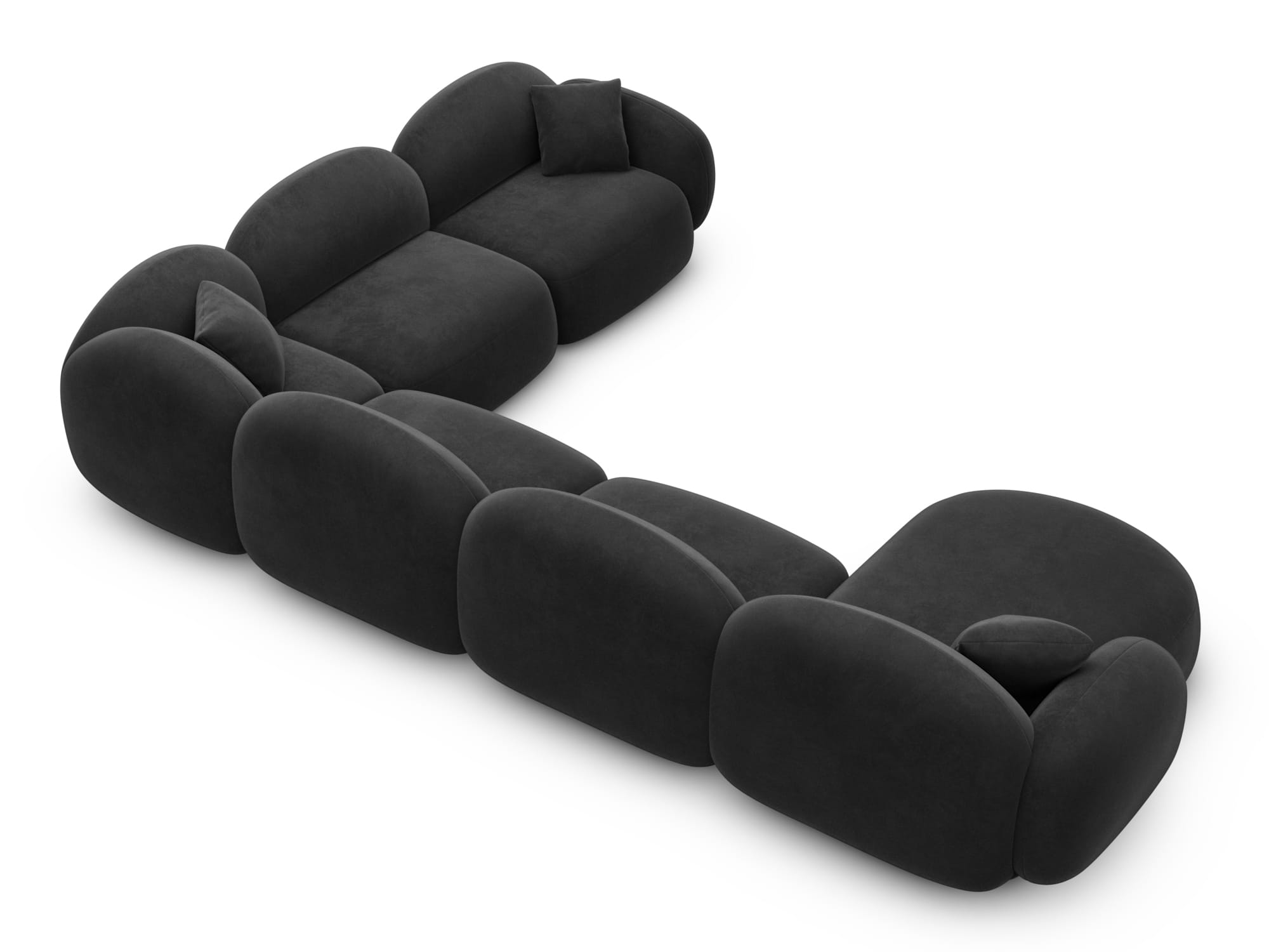 Polster Wohnlandschaft Mirello XXL U-Form Schwarz