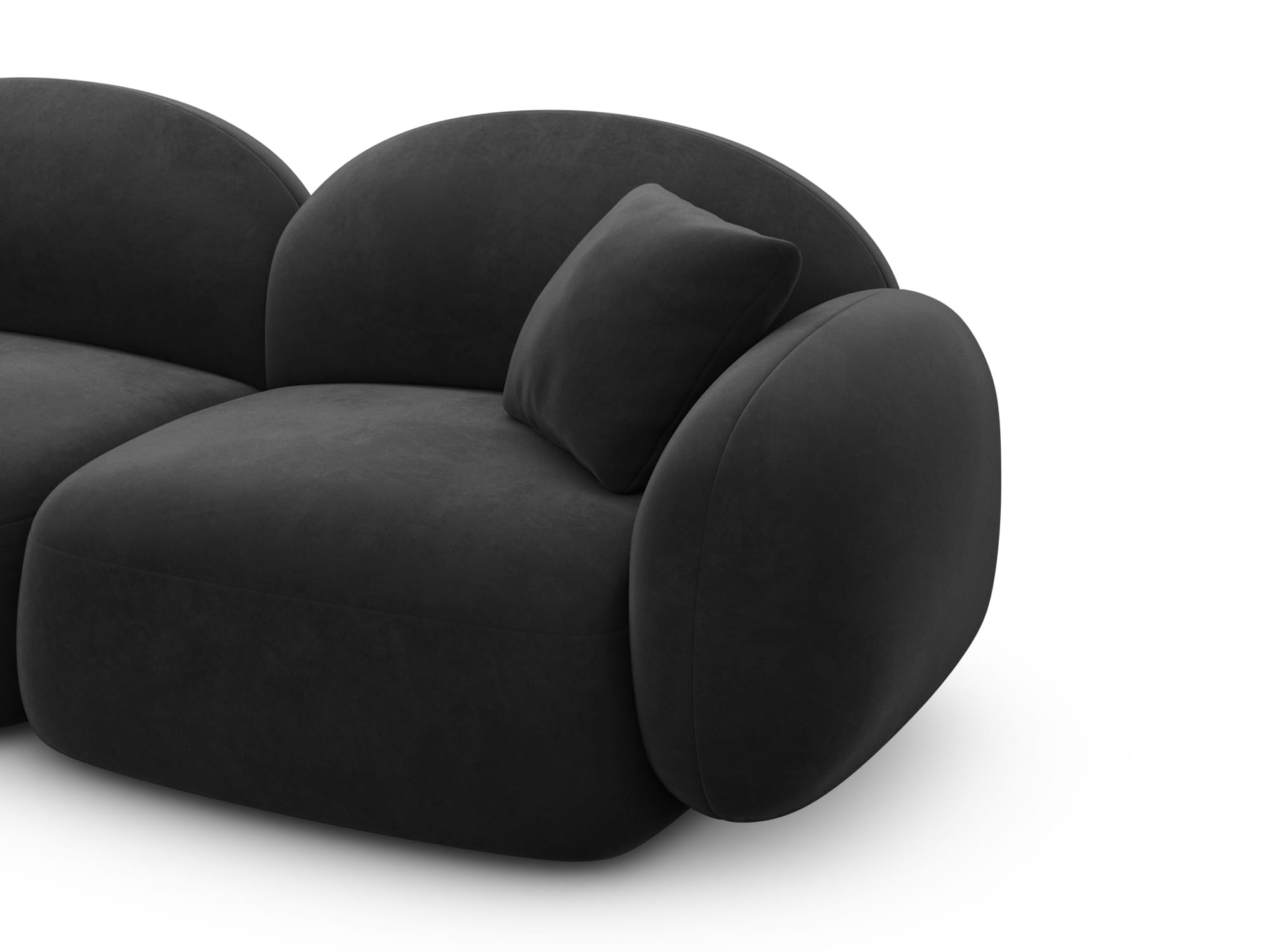 Polster Wohnlandschaft Mirello XXL U-Form Schwarz
