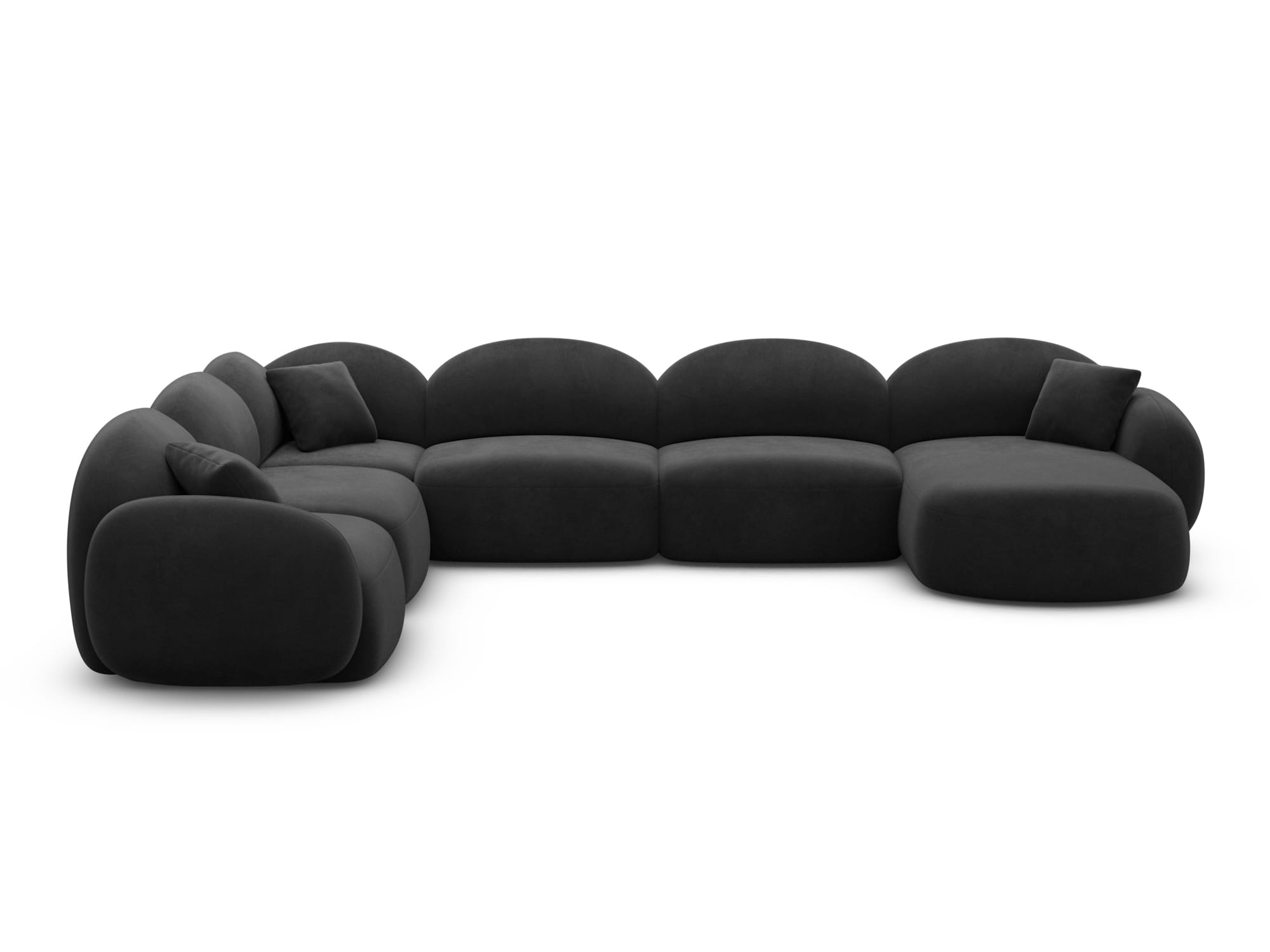 Polster Wohnlandschaft Mirello XXL U-Form Schwarz