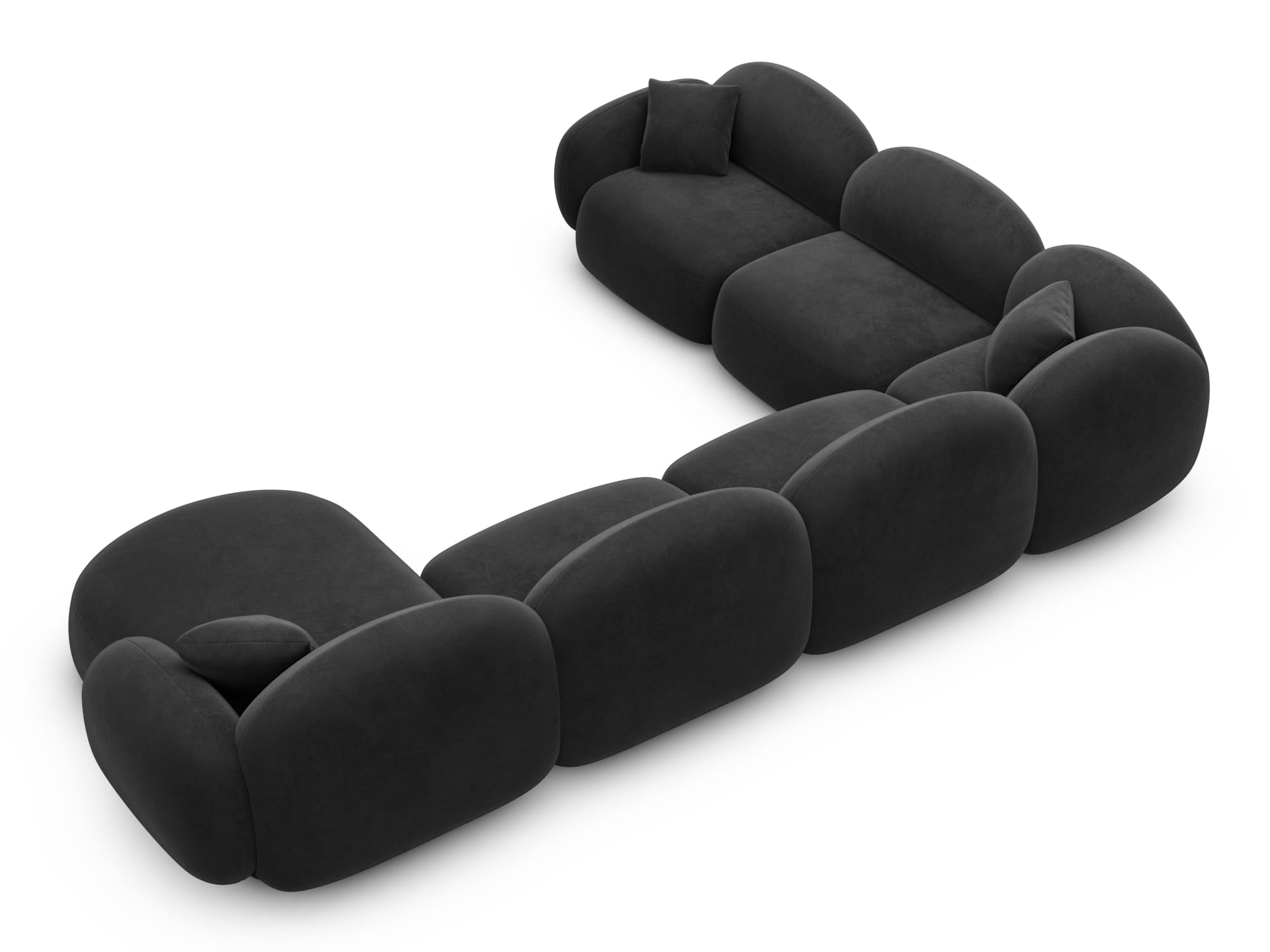 Polster Wohnlandschaft Mirello XXL U-Form Schwarz
