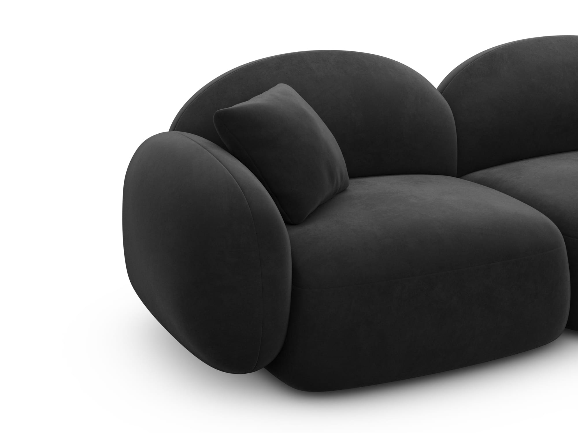 Polster Wohnlandschaft Mirello XXL U-Form Schwarz