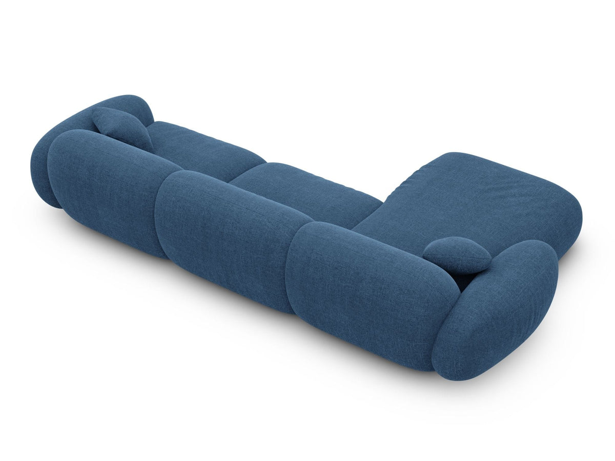 Ecksofa Alcazar L-Form aus Stoff Kurz Dunkelblau